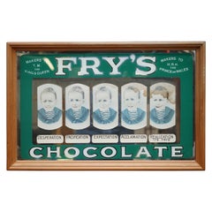 Antique Fry's Chocolate Children's Emotions Wall Mirror Collectable Piece, circa 1920s