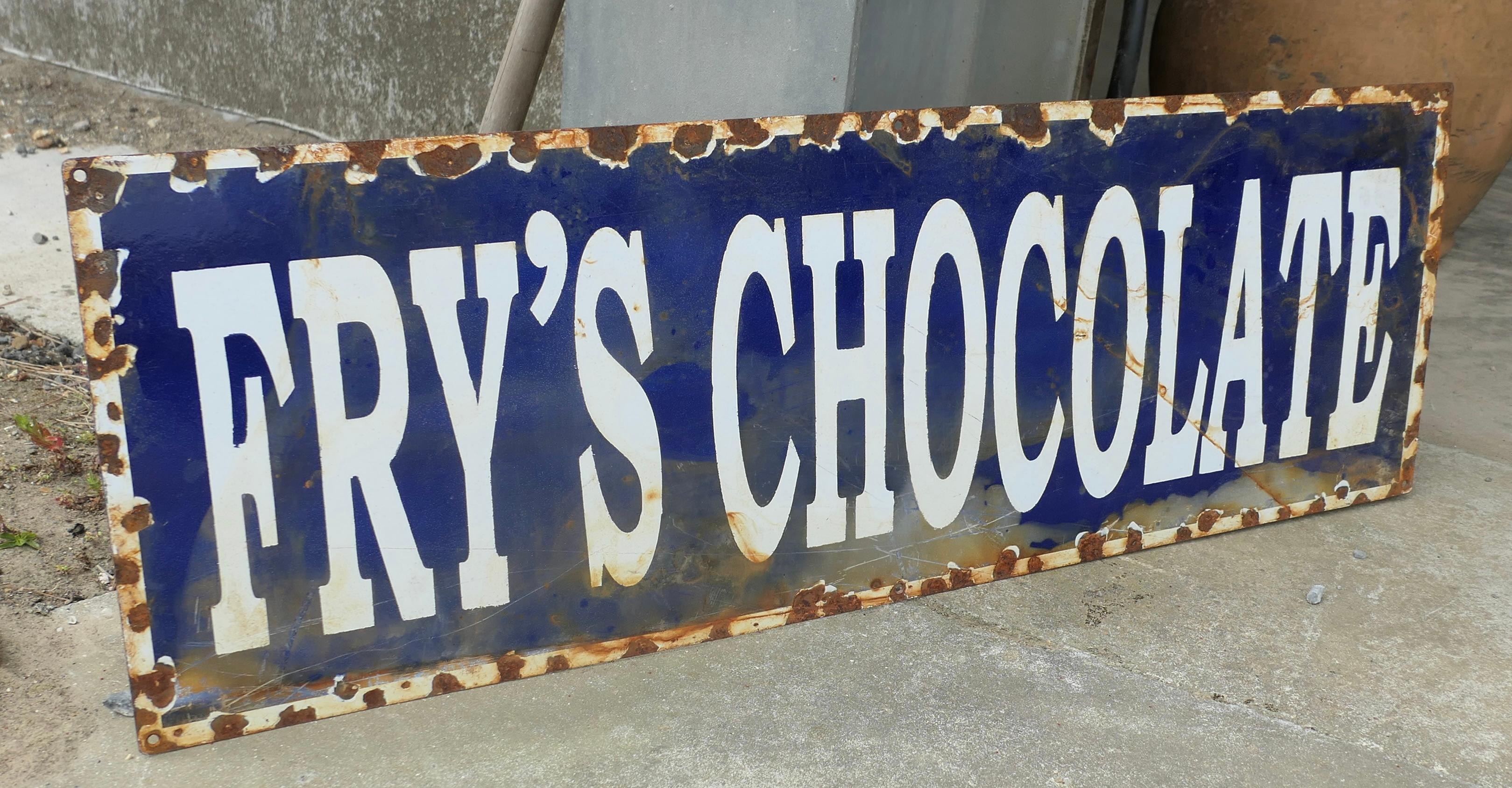 Insegna smaltata di cioccolato Fry's In condizioni buone in vendita a Godshill, Isle of Wight