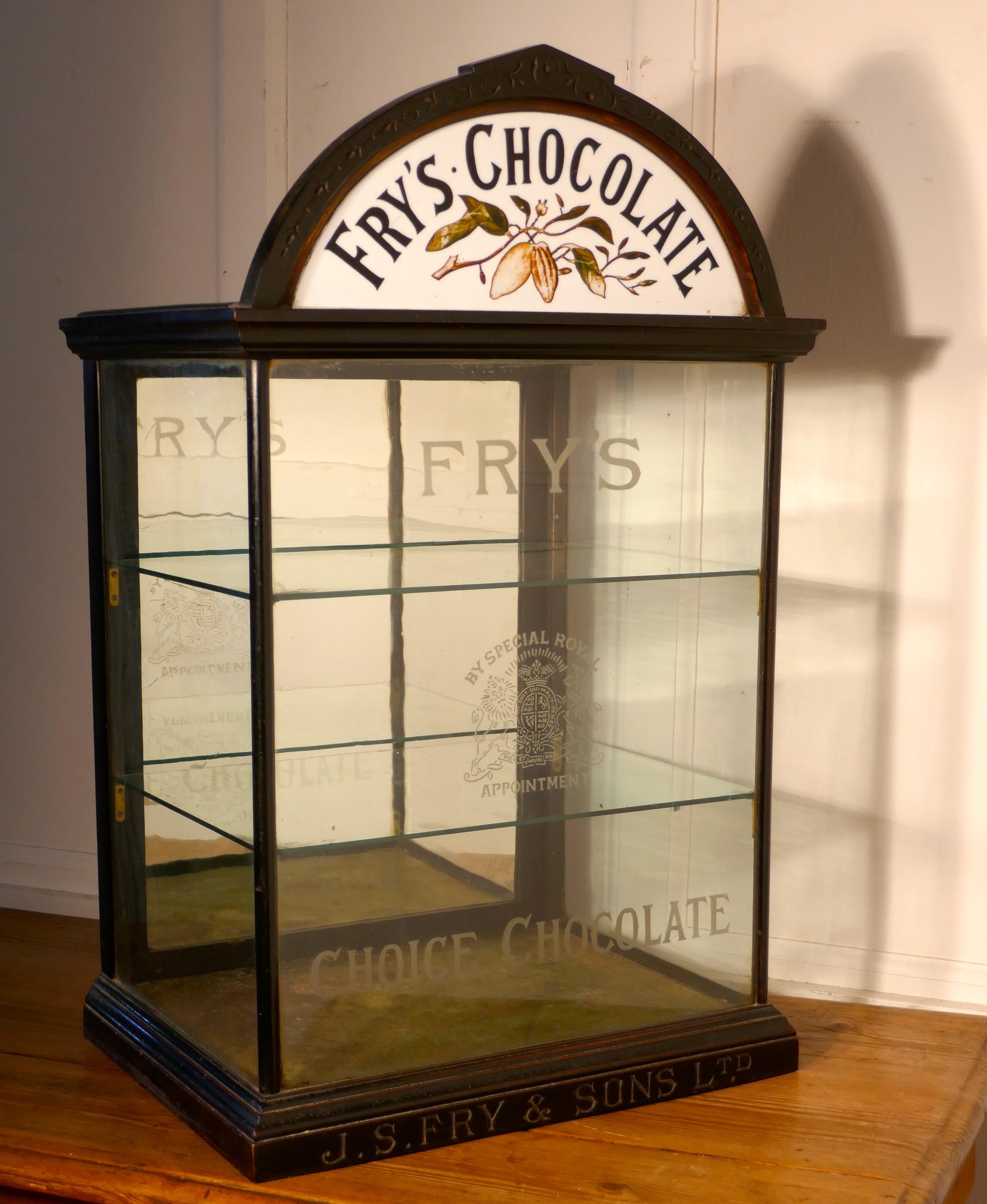 19th Century Fry’s Chocolate Sweet Shop Display Cabinet by R Palmer Bristol