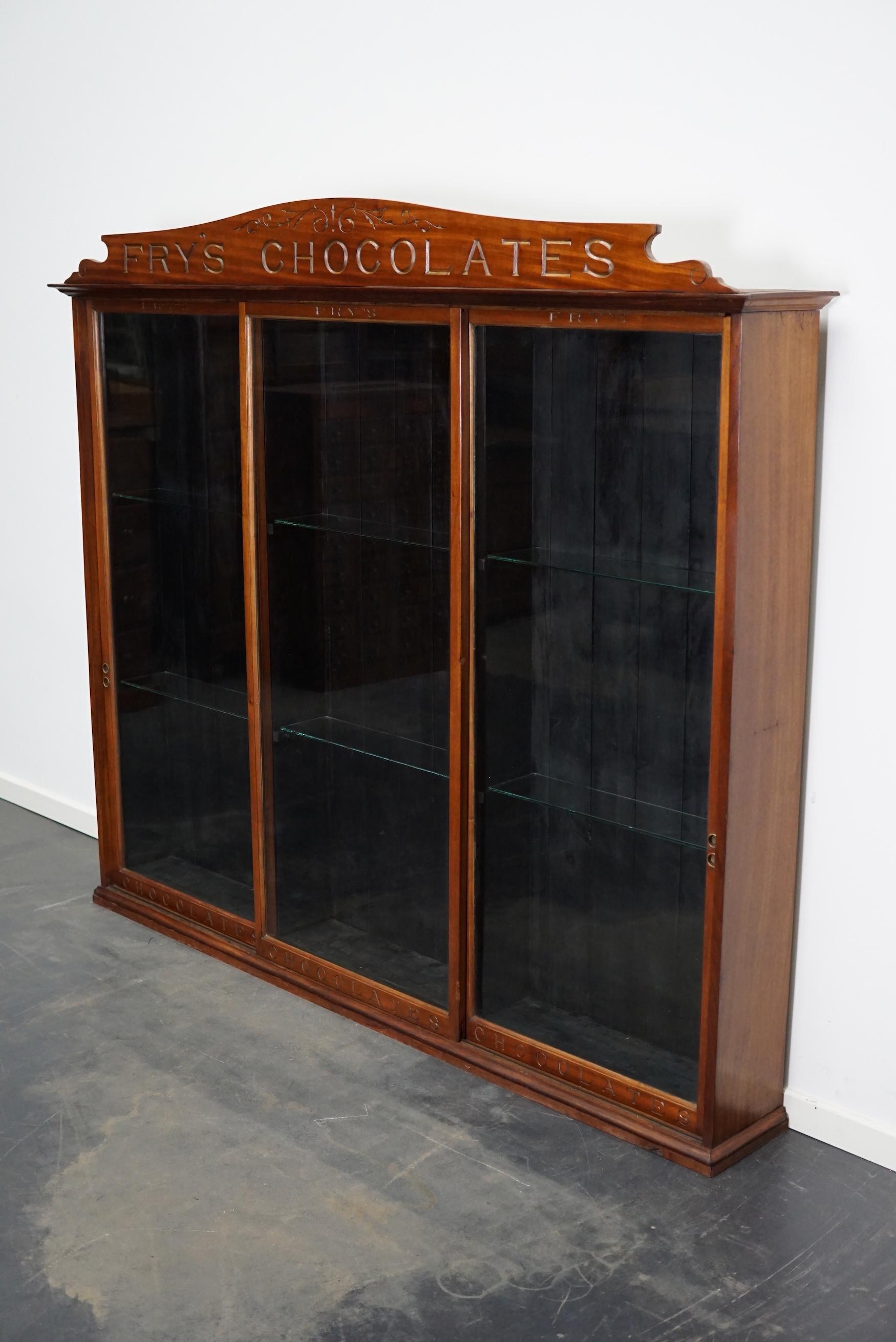 Vitrina o vitrina de caoba para tienda de chocolates Fry's, finales del siglo XIX Victoriano tardío en venta