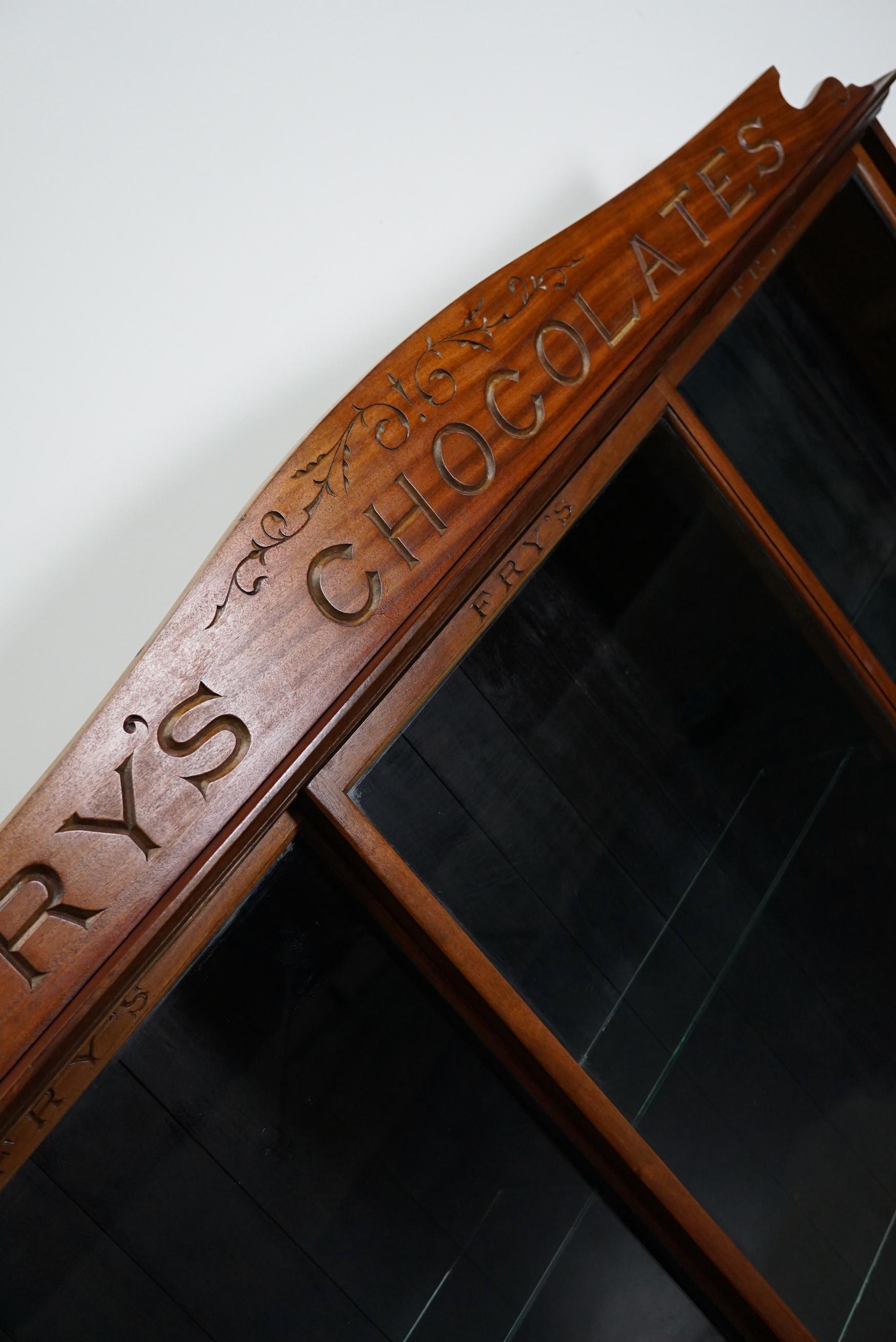 British Fry's Chocolates Mahogany Shop Display Cabinet or Vitrine, Late 19th Century For Sale