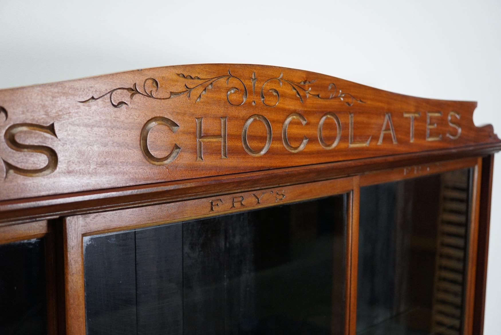 Fry's Chocolates Mahogany Shop Display Cabinet or Vitrine, Late 19th Century For Sale 1