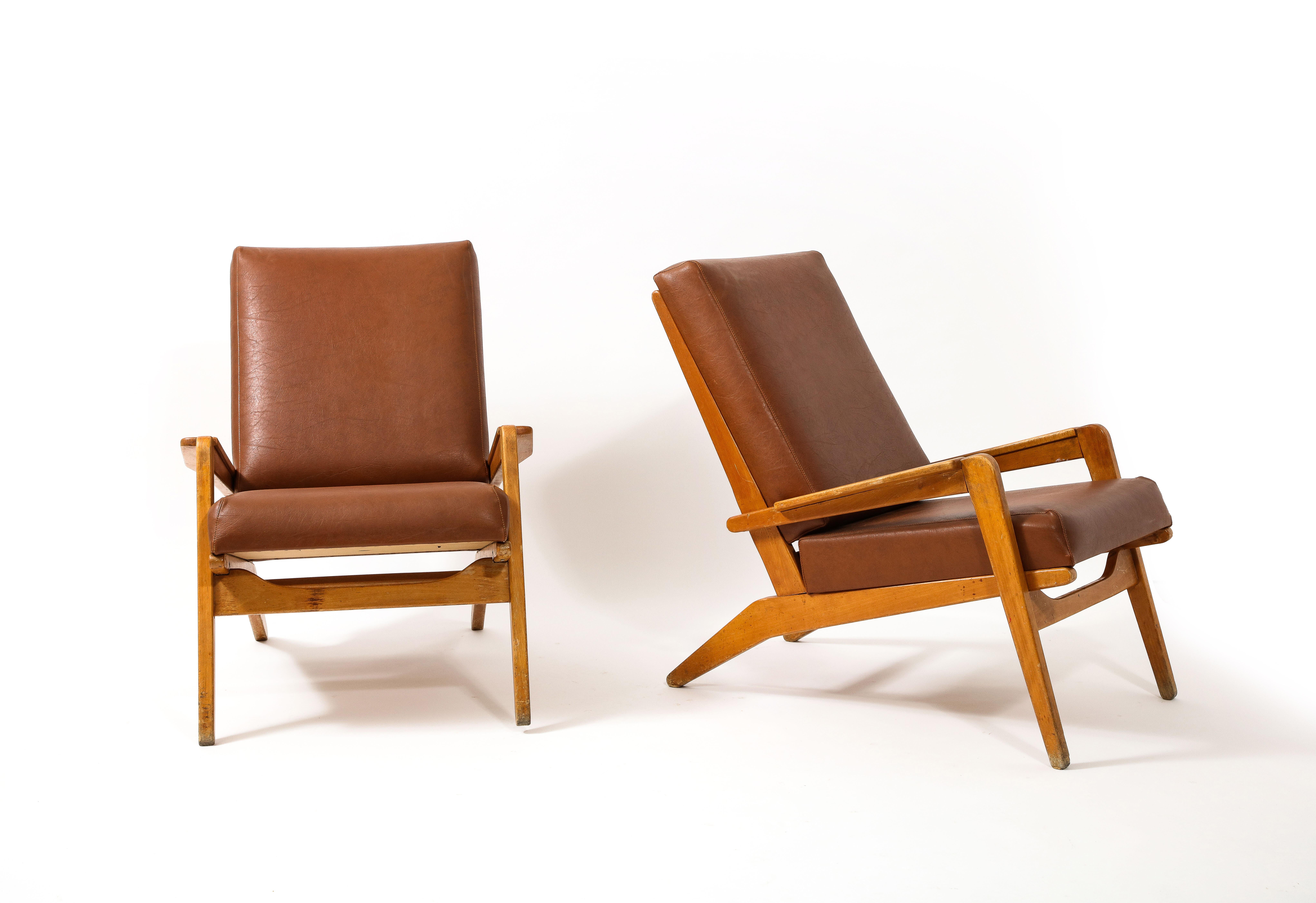 20th Century FS 105 Loungers by Pierre Guariche, France 1950 For Sale