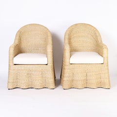 FS Flores Collection Ghost Drapery Armchairs, Priced Individually
