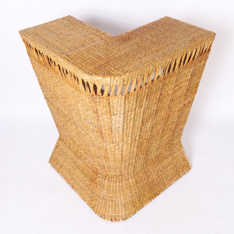 FS Flores Collection Midcentury Style Tropical Woven Reed Bar For Sale ...