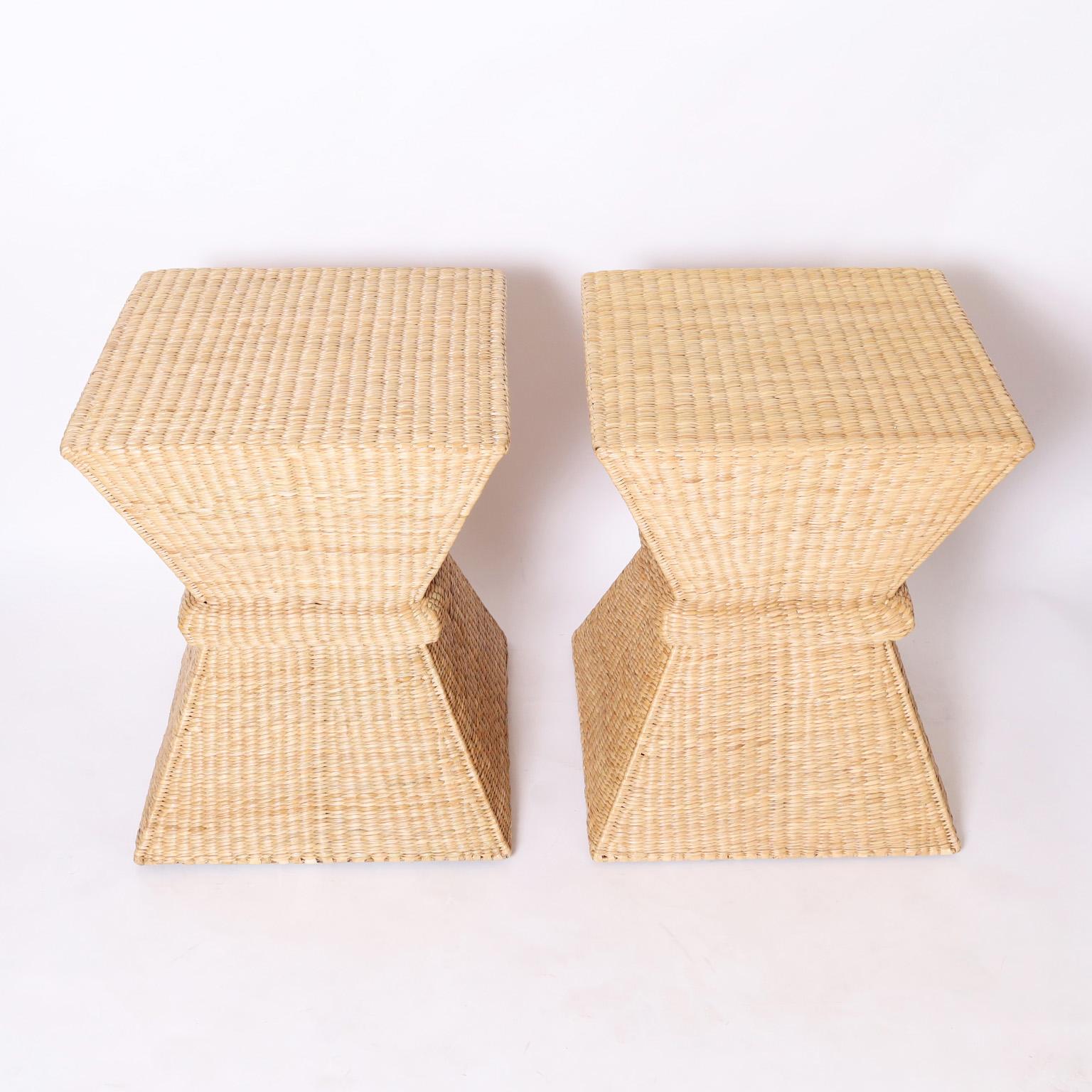 Mid-Century Modern  FS Flores Collection Pair of Midcentury Style Sheaf of Wheat Stands For Sale