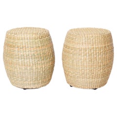 FS Flores Collection Pair of Woven Reed Garden Seats