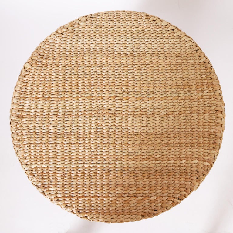 FS Flores Collection Pair of Woven Reed Midcentury Inspired Stands or ...