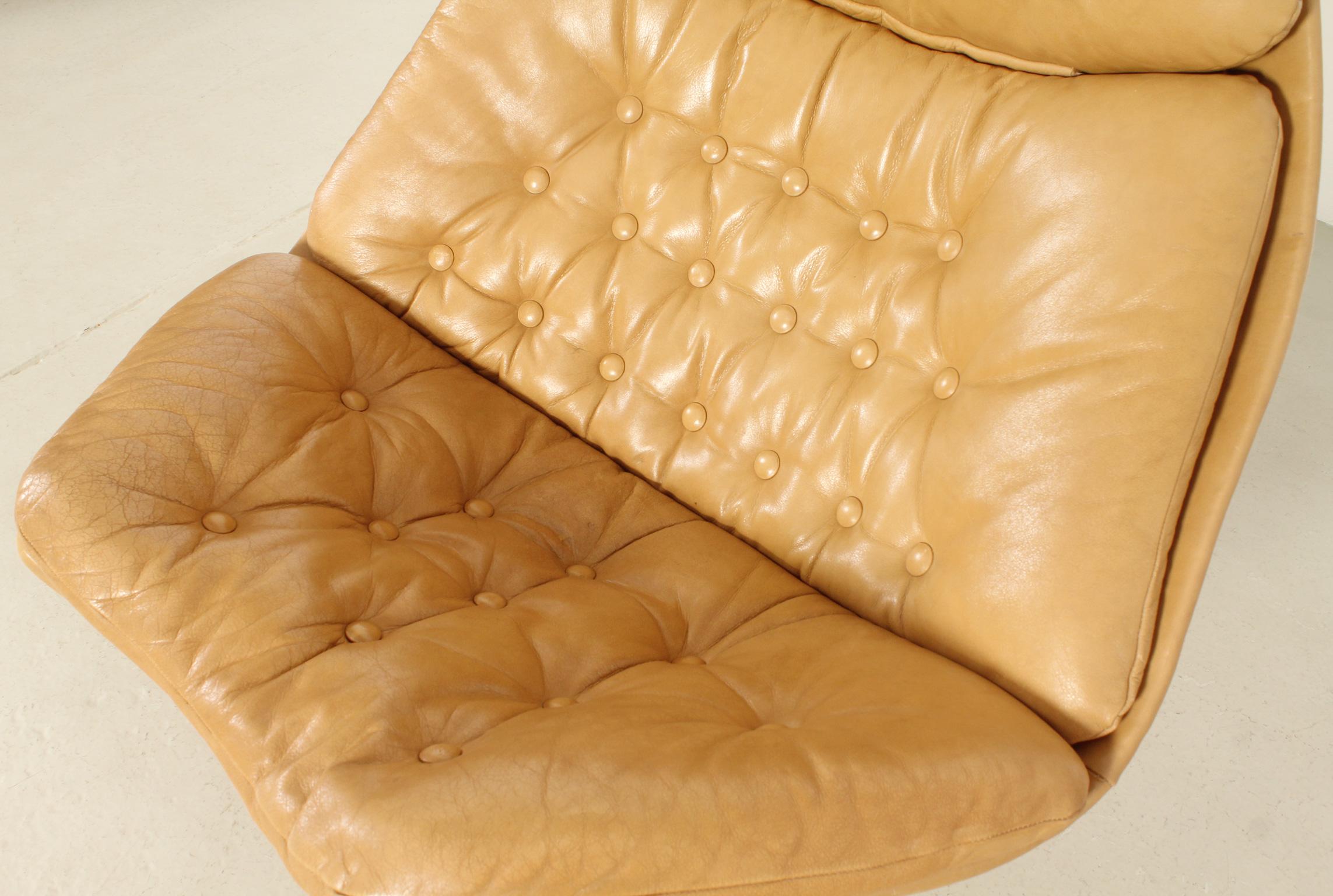Leather FS588 Lounge Chair by Geoffrey Harcourt for Artifort, Netherlands, 1967 For Sale