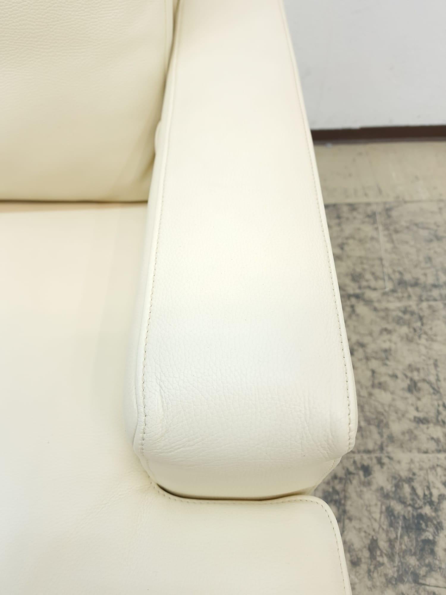 German Fsm Clarus Designersofa Hocker Funktionssofa Ledersofa Creme Couch De sede For Sale