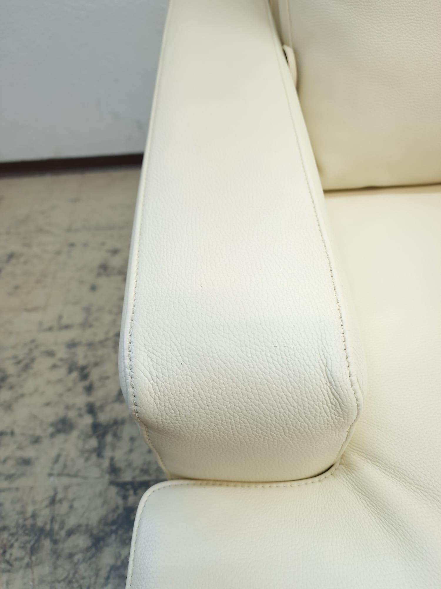 Contemporary Fsm Clarus Designersofa Hocker Funktionssofa Ledersofa Creme Couch De sede For Sale