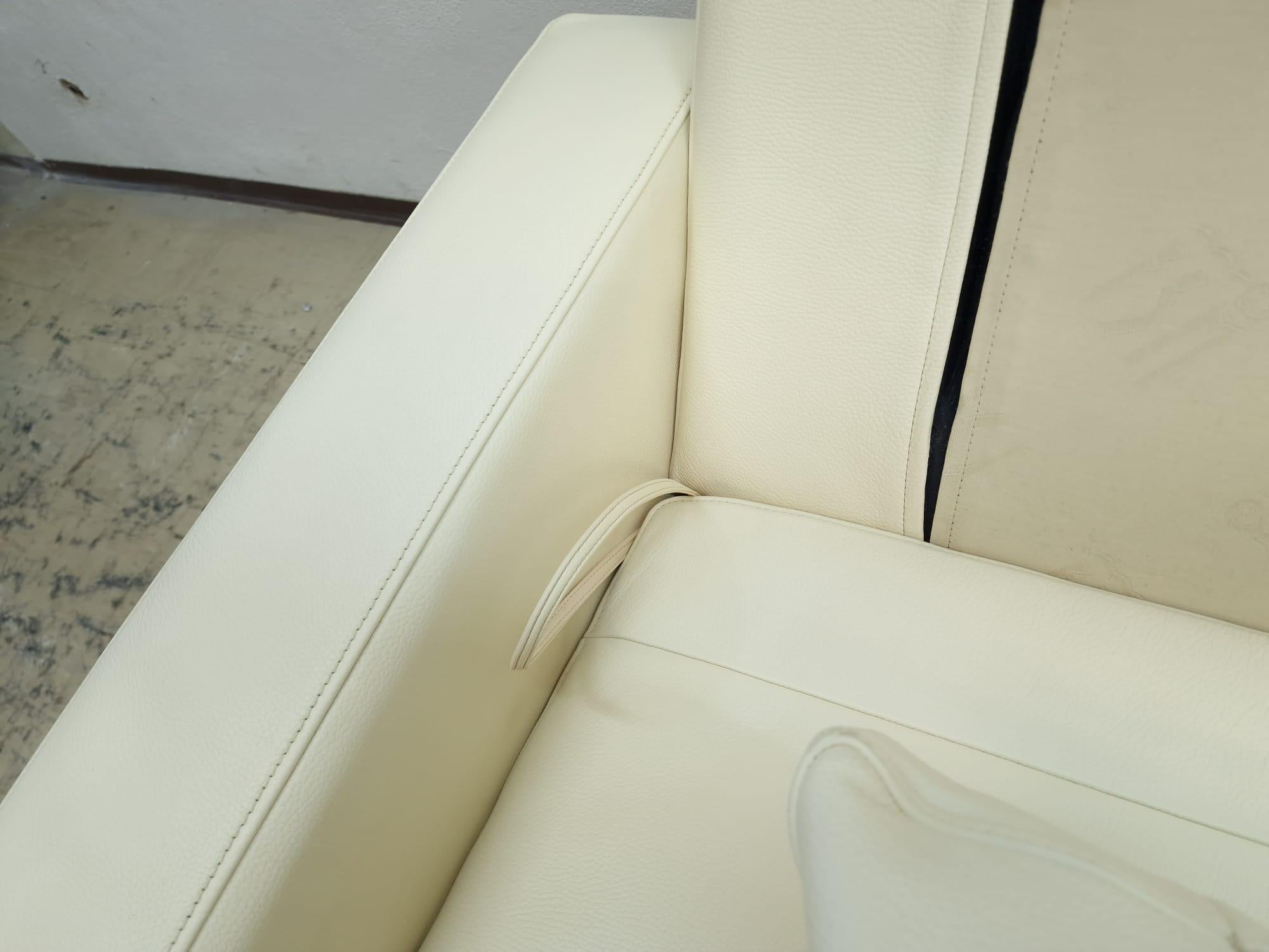 Fsm Clarus Designersofa Hocker Funktionssofa Ledersofa Creme Couch De sede For Sale 1