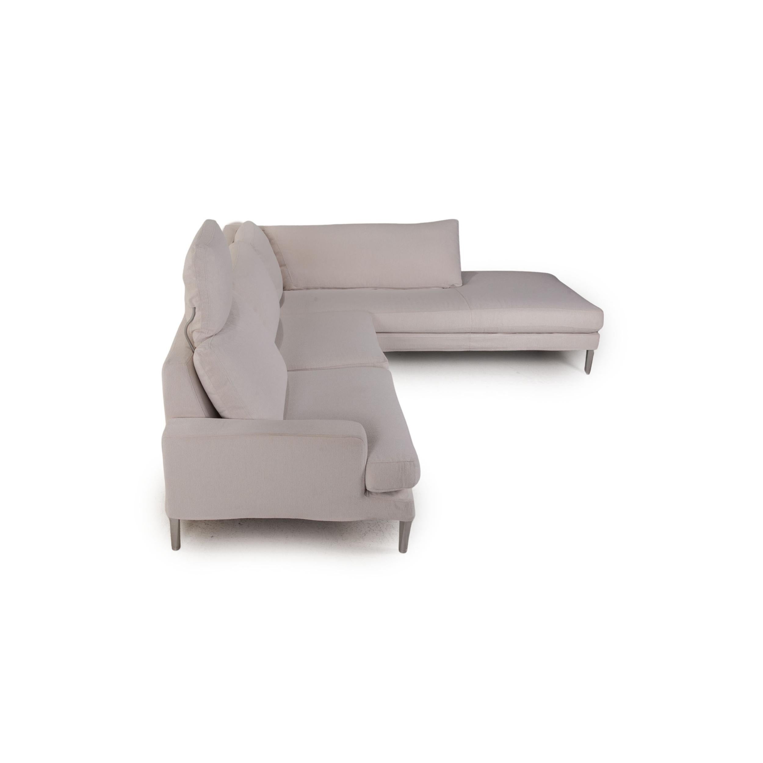 Contemporary FSM Clarus Fabric Sofa Cream Corner Sofa Couch For Sale