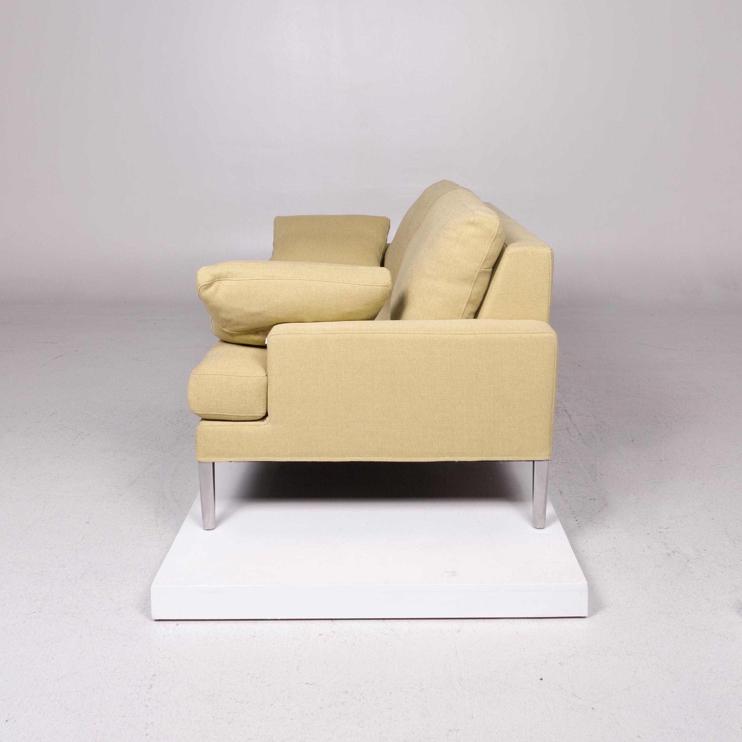 FSM Clarus Fabric Sofa Yellow Lemon Yellow Two-Seat Couch 1