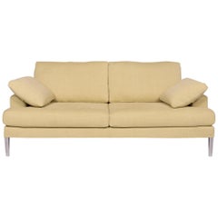 FSM Clarus Fabric Sofa Yellow Lemon Yellow Two-Seat Couch