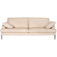 FSM Clarus Leather Sofa Cream Two-Seater Function Couch