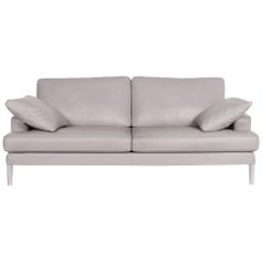 Fsm Clarus Leather Sofa Gray Two-Seat Function Couch