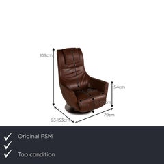 FSM Easy Leather Armchair Brown Function Relaxation Function