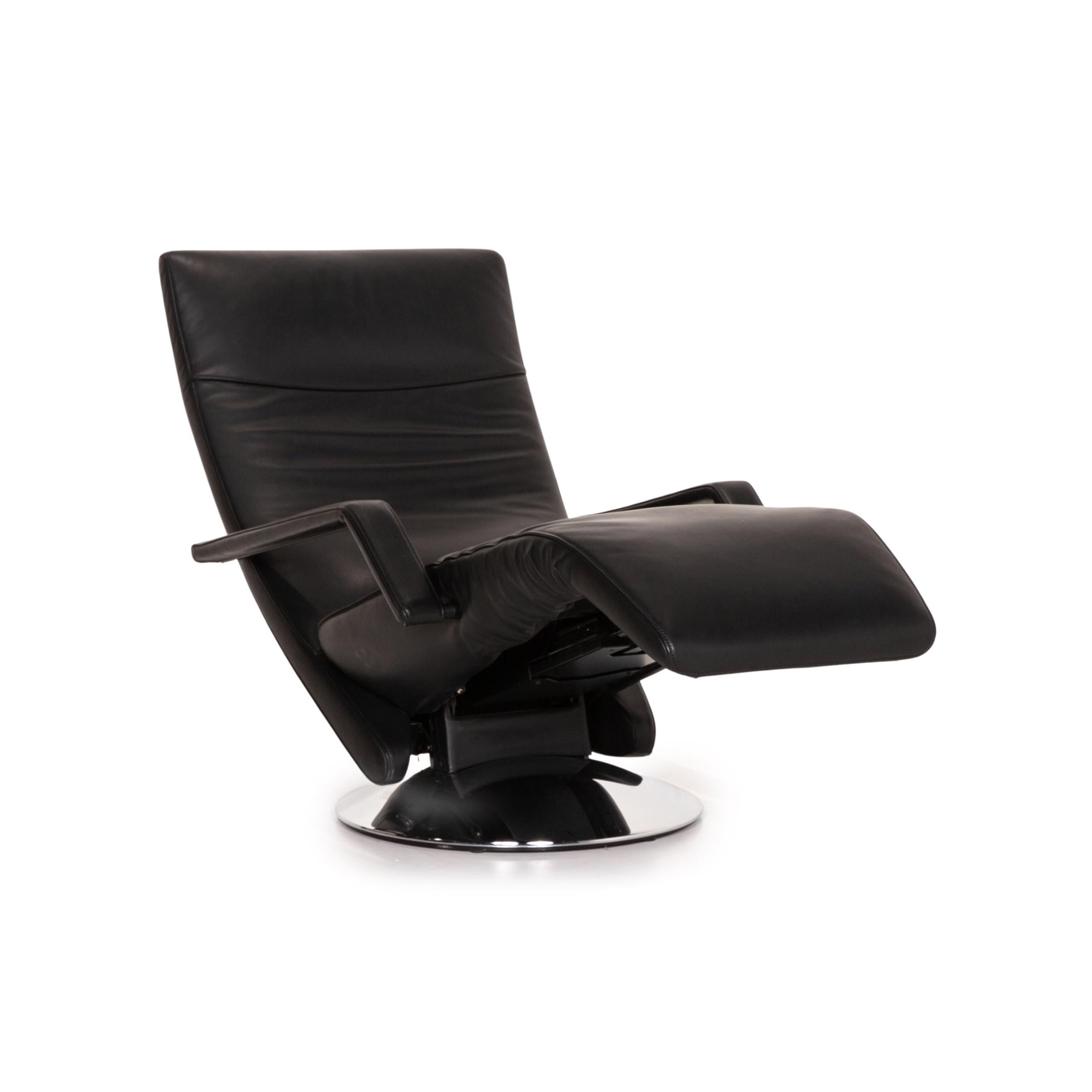 Modern Fsm Evolo Leather Armchair Black Electrical Function Relax Function Recliner