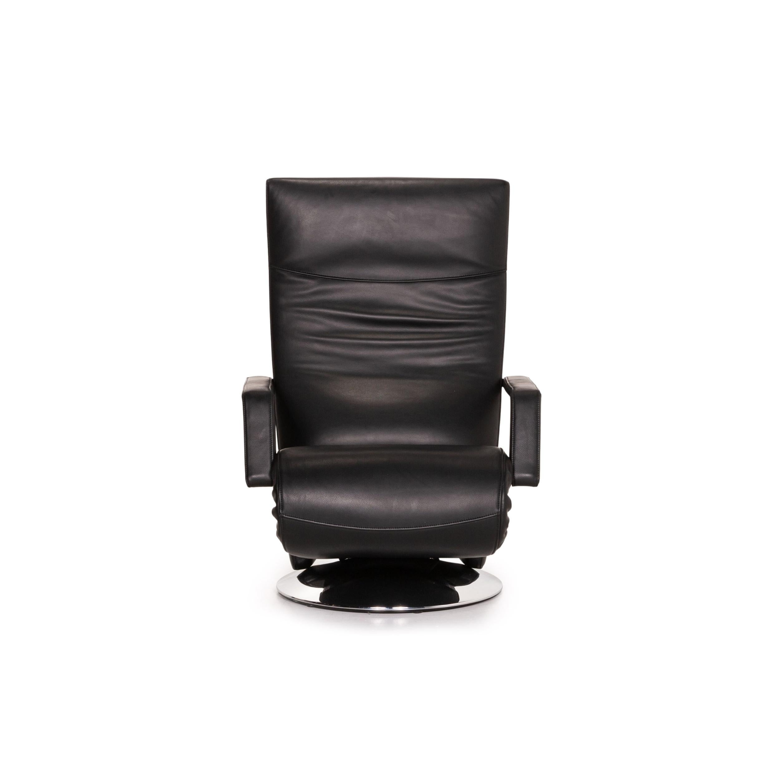Fsm Evolo Leather Armchair Black Electrical Function Relax Function Recliner 1