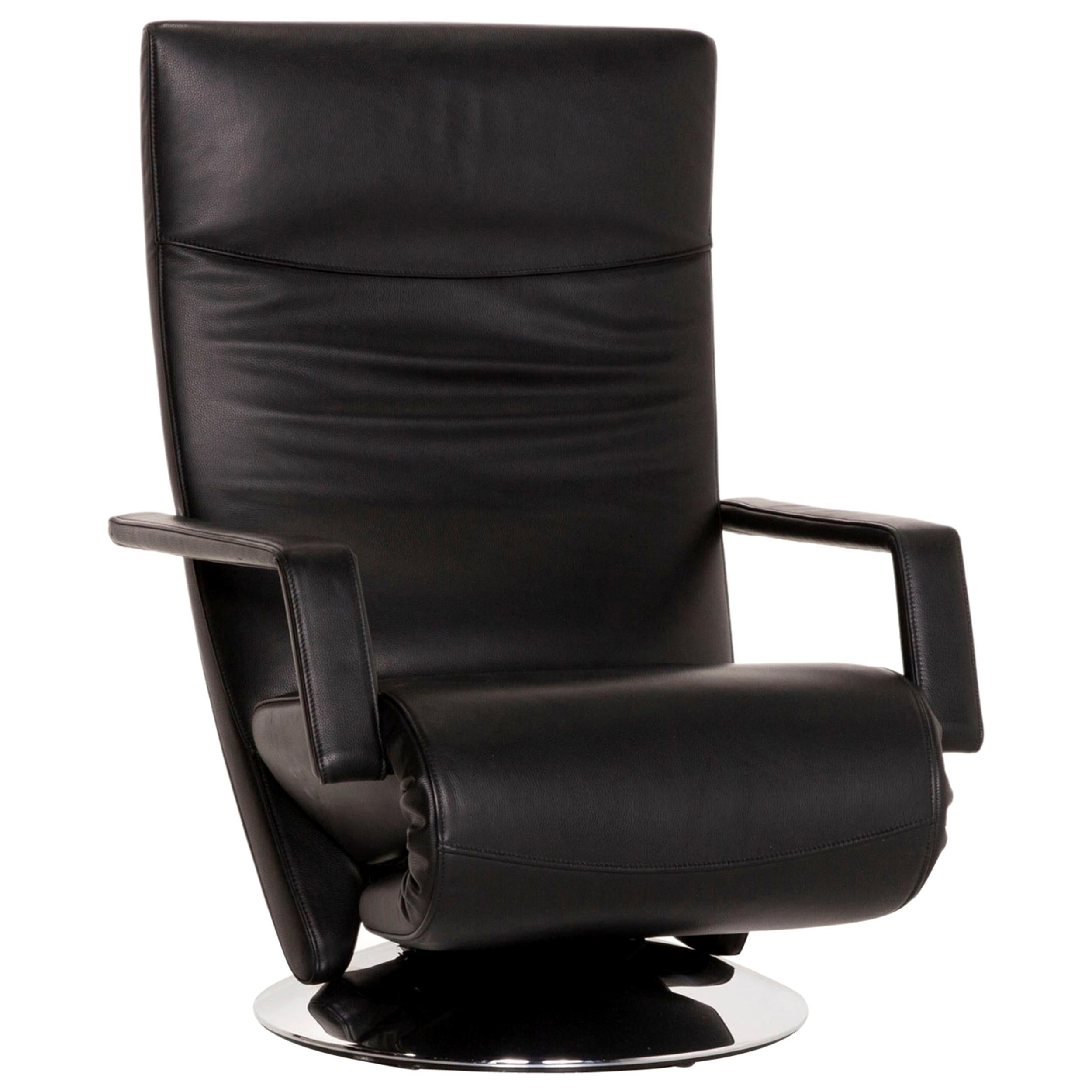 Fsm Evolo Leather Armchair Black Electrical Function Relax Function Recliner