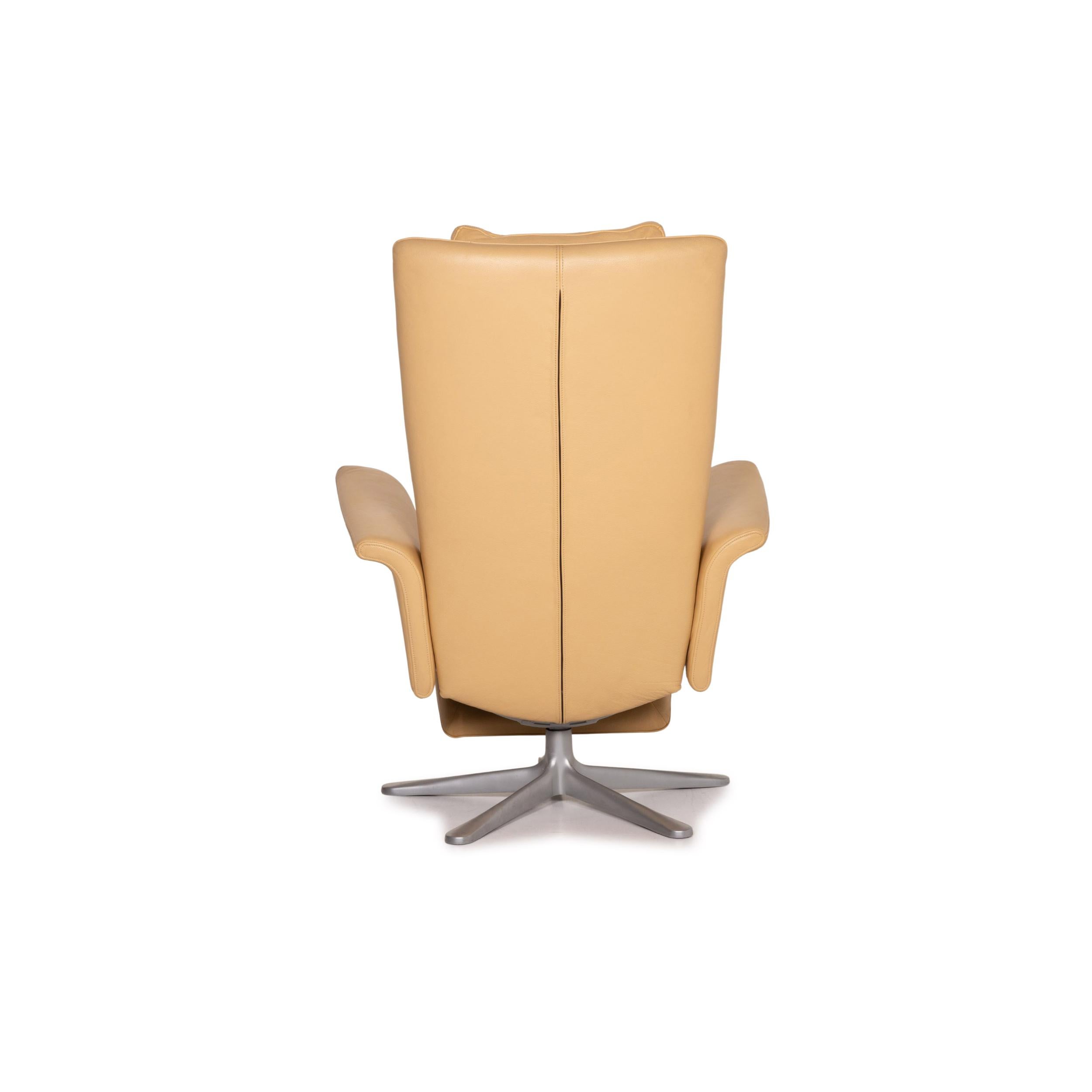 FSM Filou Leather Armchair Beige Relaxation Function Relaxation For Sale 5