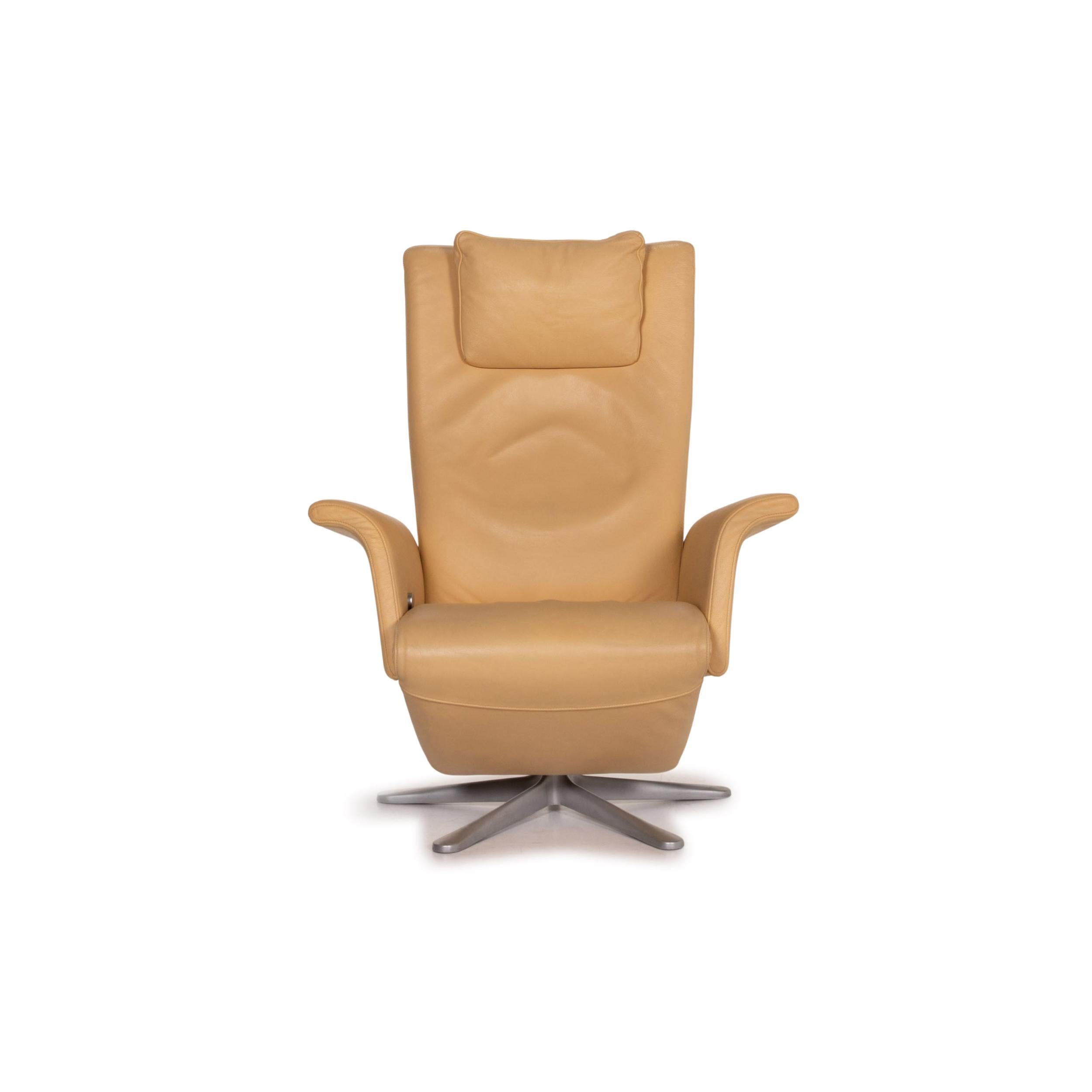 FSM Filou Leather Armchair Beige Relaxation Function Relaxation For Sale 2
