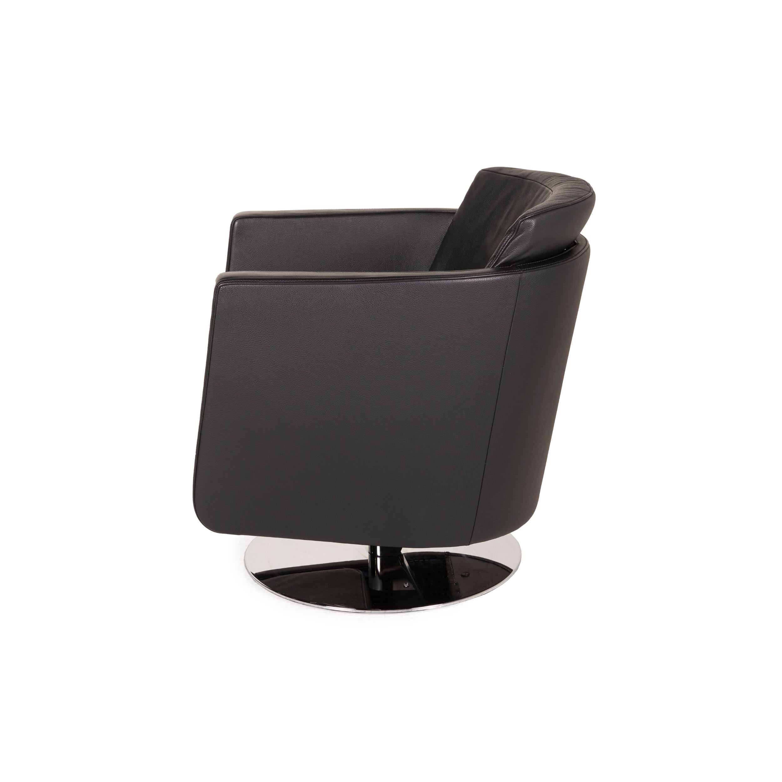 FSM Just Leather Armchair Black Relaxation Function For Sale 4
