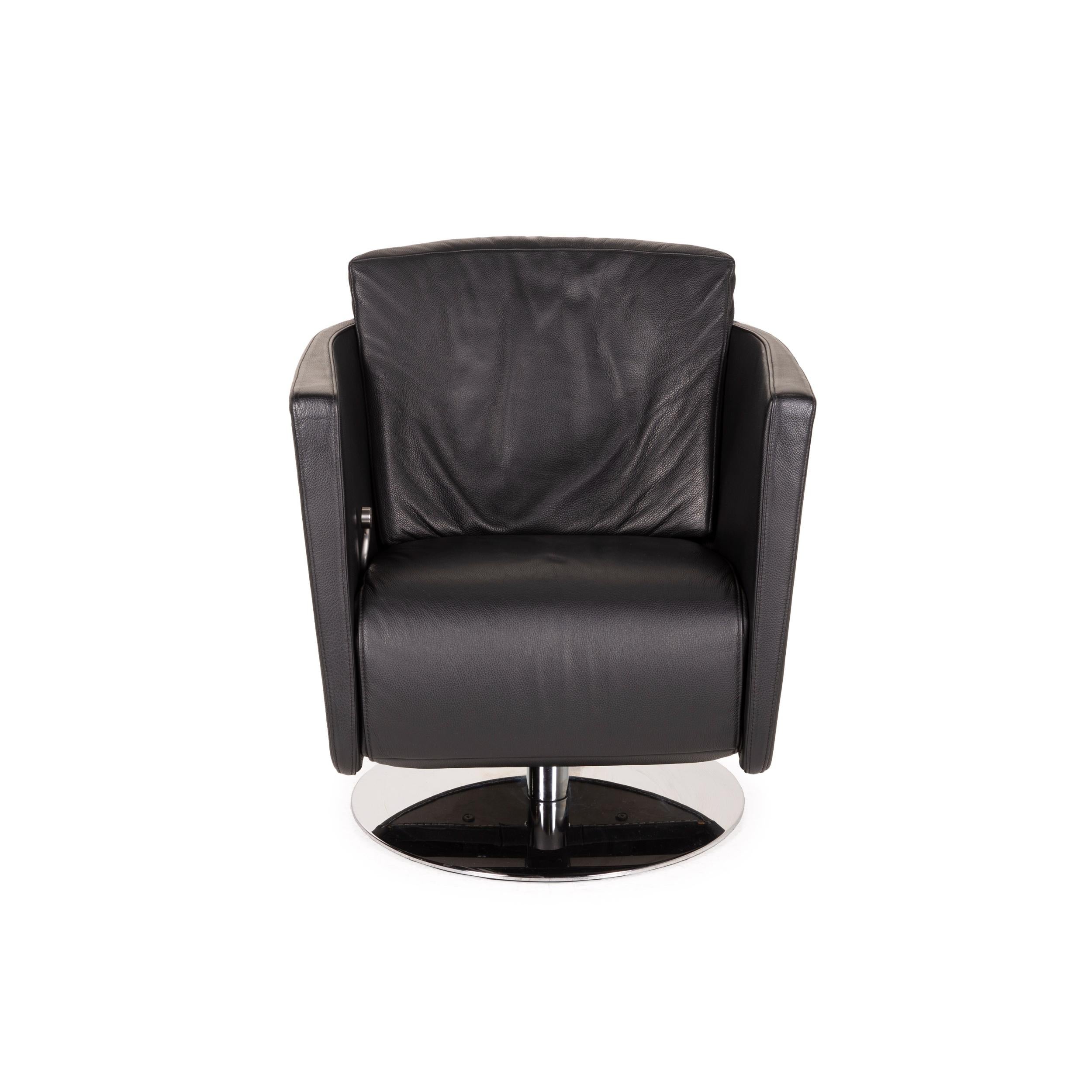 FSM Just Leather Armchair Black Relaxation Function In Good Condition For Sale In Cologne, DE