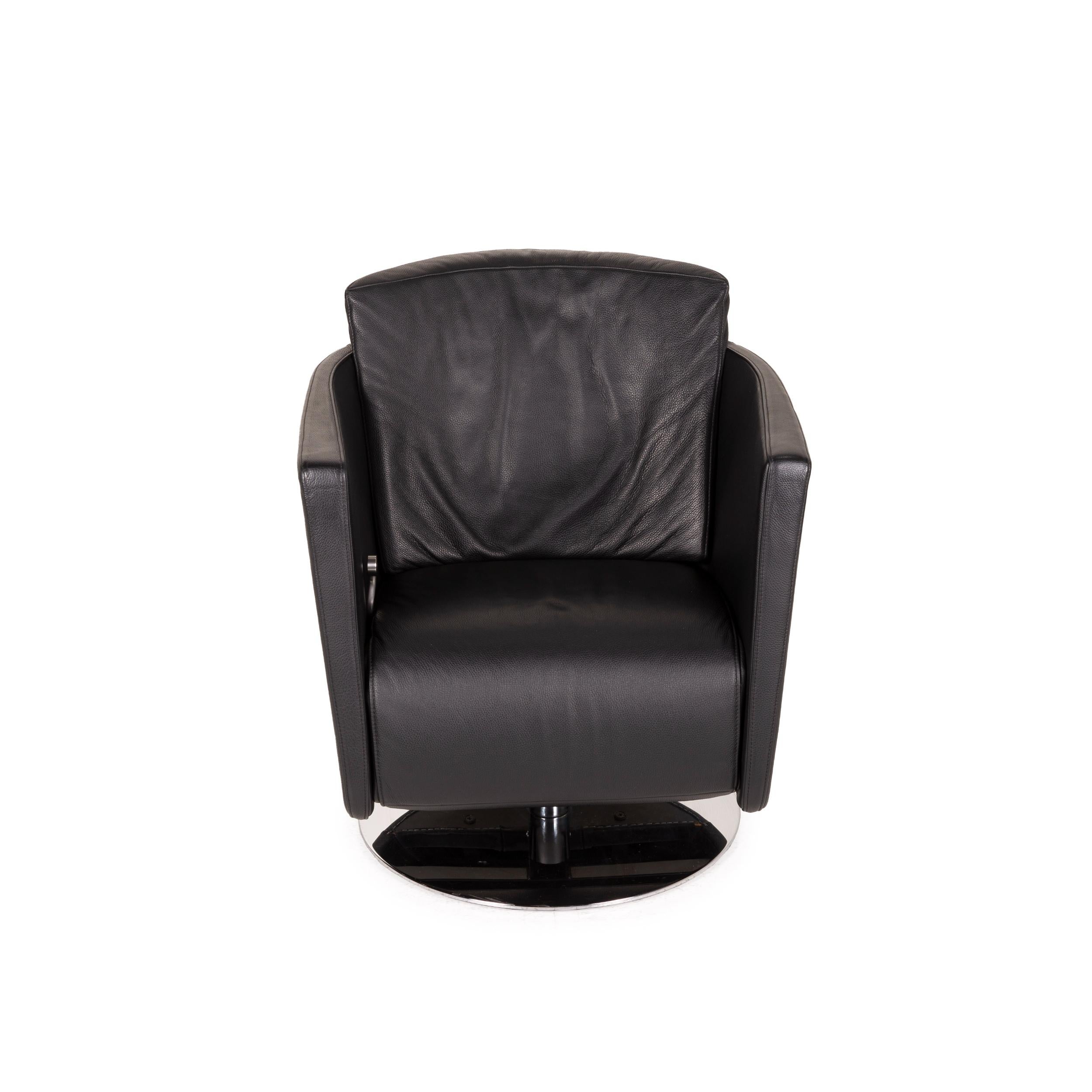 Contemporary FSM Just Leather Armchair Black Relaxation Function For Sale