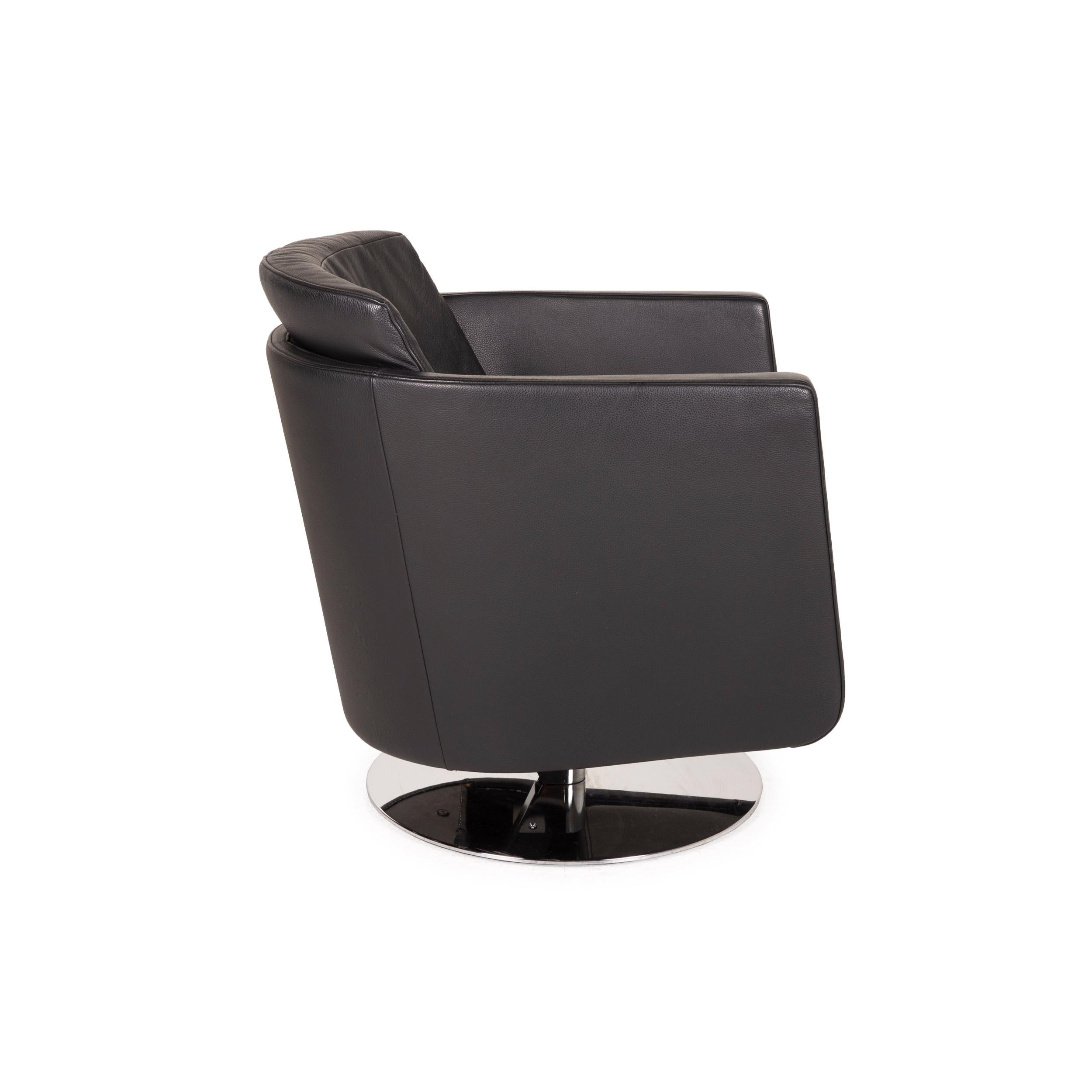 FSM Just Leather Armchair Black Relaxation Function For Sale 2