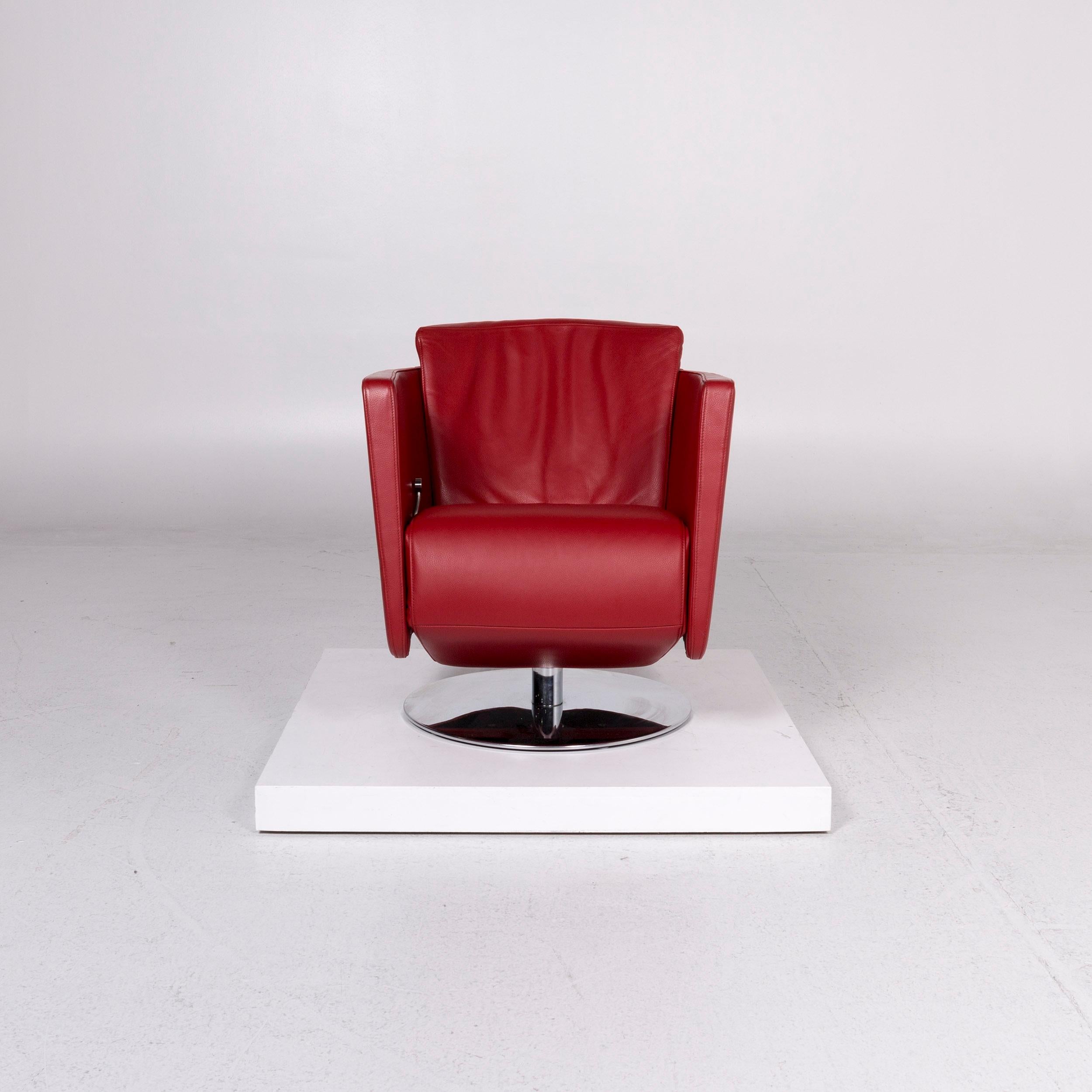 We bring to you a FSM Just leather armchair red relaxation function.

 Product measurements in centimeters:
 
Depth 83
Width 68
Height 77
Seat-height 45
Rest-height 68
Seat-depth 47
Seat-width 52
Back-height 37.
 