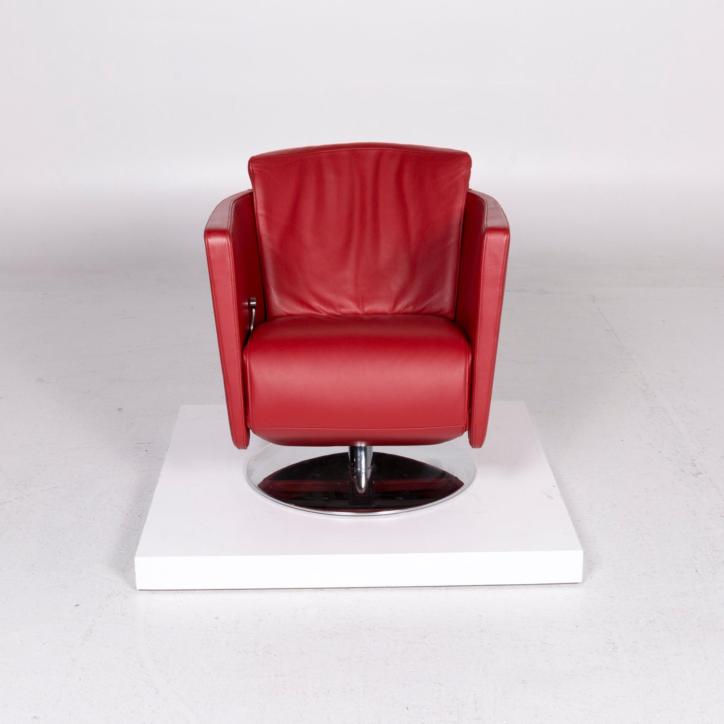 FSM Just Leather Armchair Red Relaxation function For Sale 3