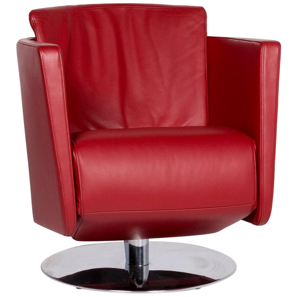FSM Just Leather Armchair Red Relaxation function For Sale