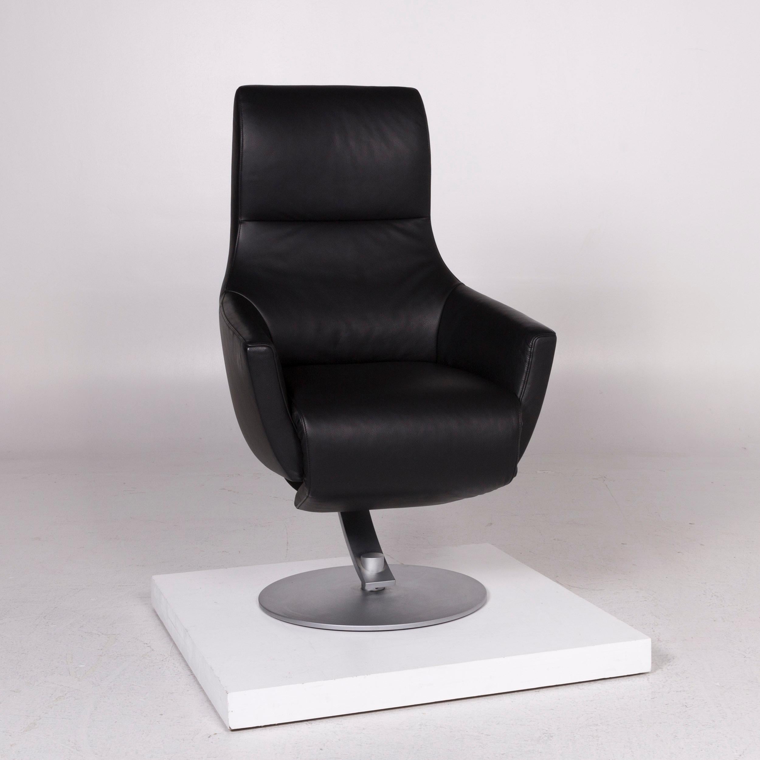 Modern FSM Leather Armchair Black Incl. Function