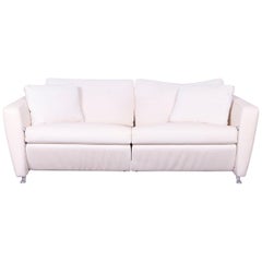 FSM Sesam Leather Sofa Off-White Two-Seat Function