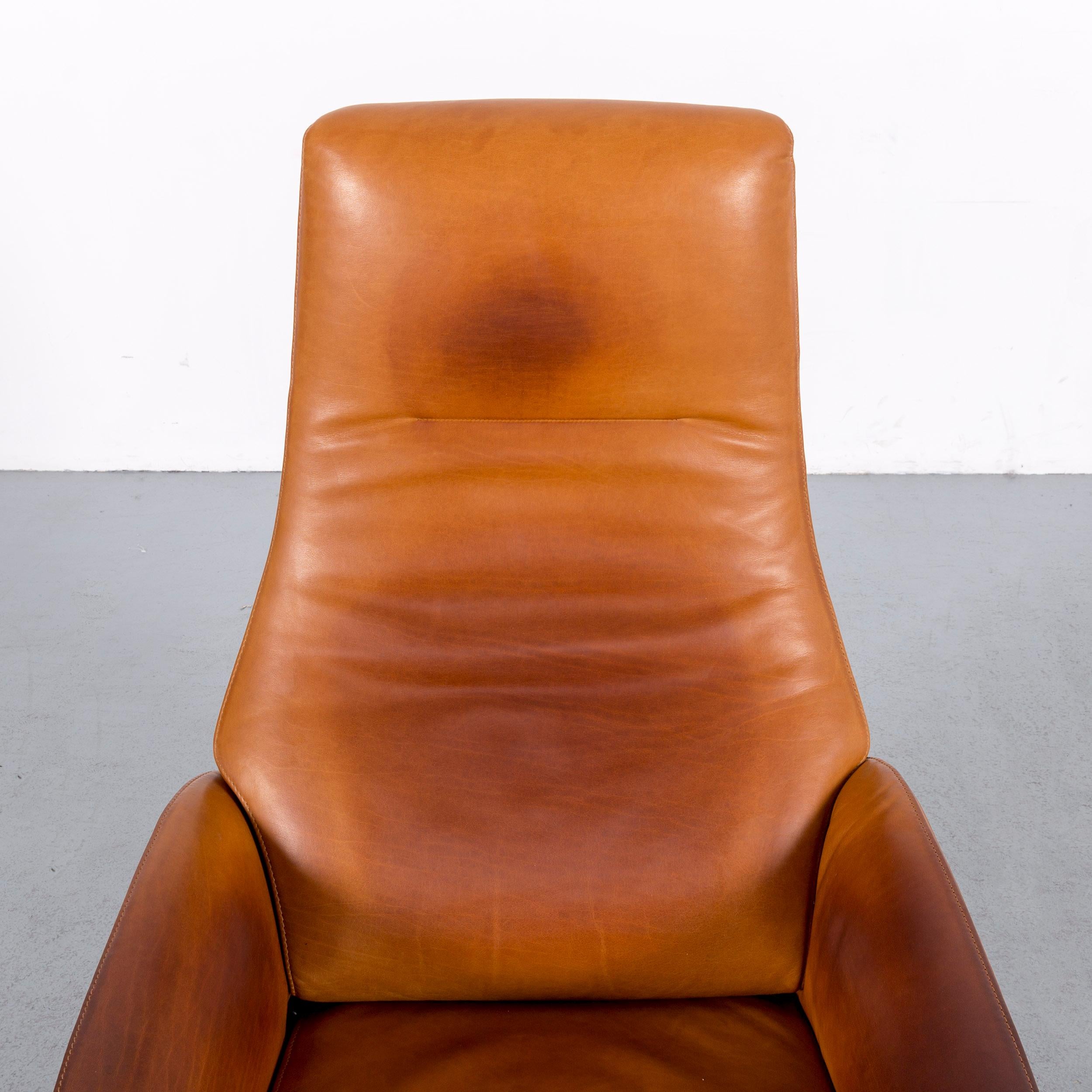 Modern FSM Skye Designer Leather Armchair Brown One-Seat Recliner TV Chair Relax