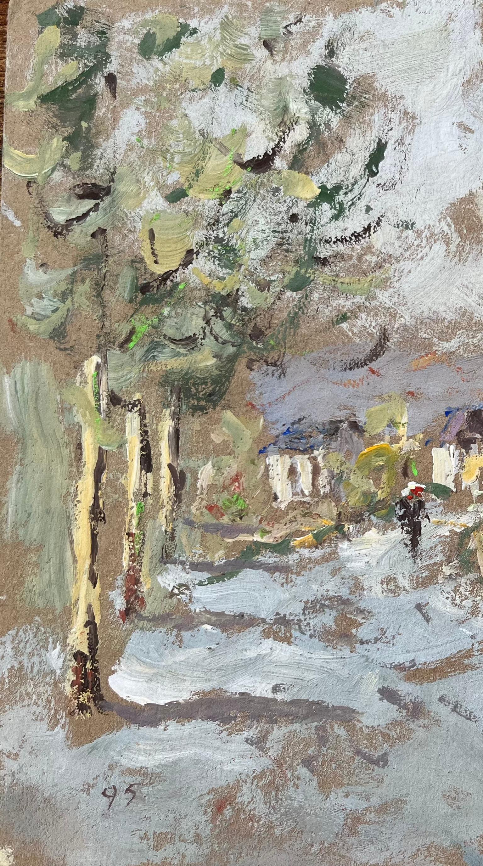 Impressionist Oil Painting of a Village Street Scene For Sale 2