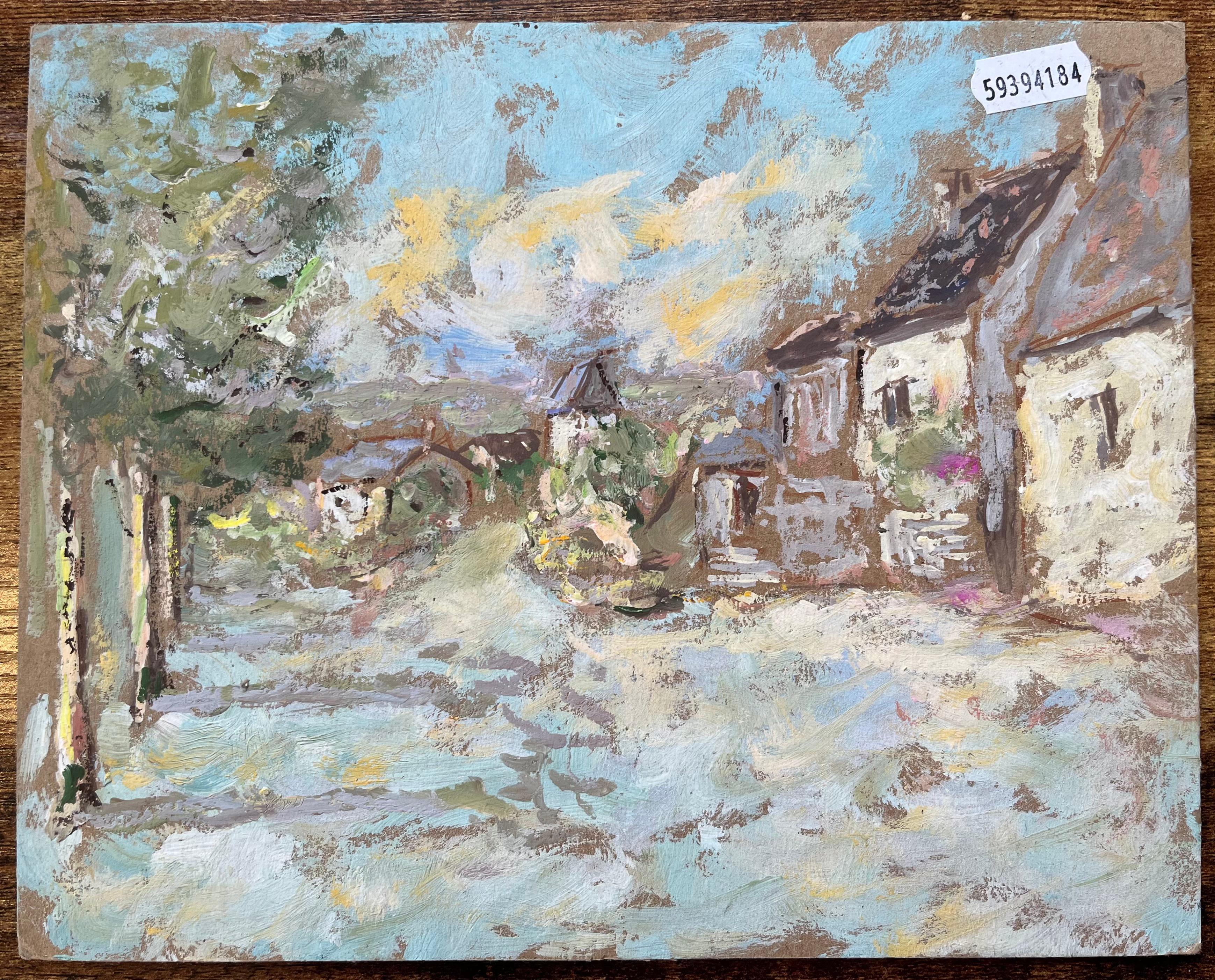 Impressionist Oil Painting of a Village Street Scene For Sale 3