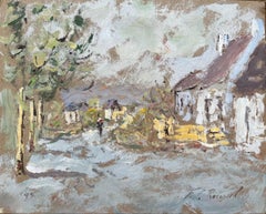 Impressionist Oil Painting of a Village Street Scene