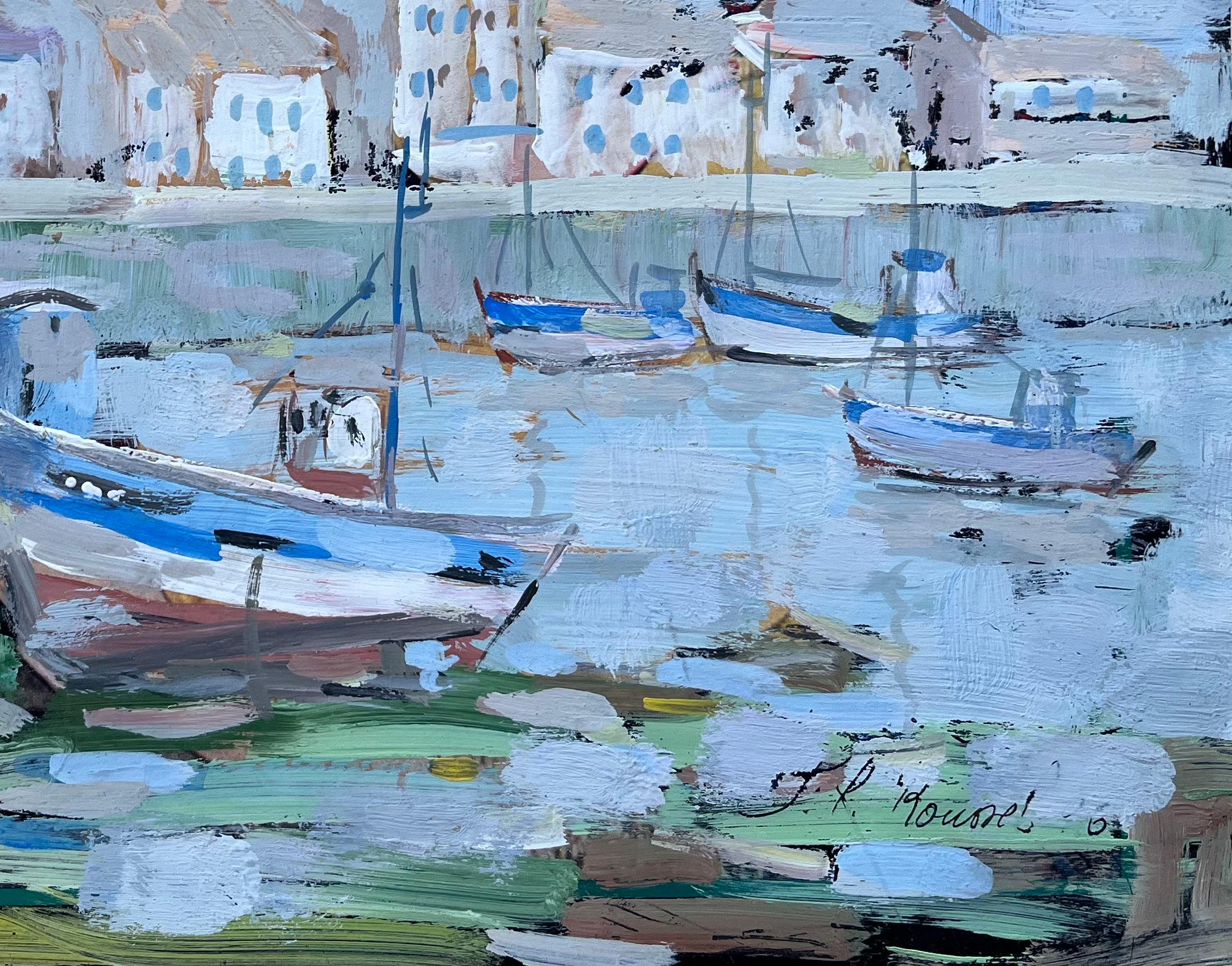 Titre : Port de Honfleur - Scène portuaire avec bateaux de pêche et reflets
Par F.T. Roussel
Signé : oui
Taille : 11.25 x 14.25 pouces (hauteur x largeur)
Peinture à l'huile sur papier, non encadrée
Condit : La peinture est en bon état, avec une