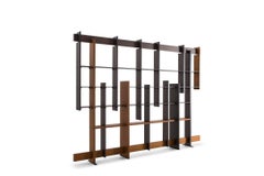 F.T.B. Bookshelf in Brass and Iroko Veneer by Busnelli