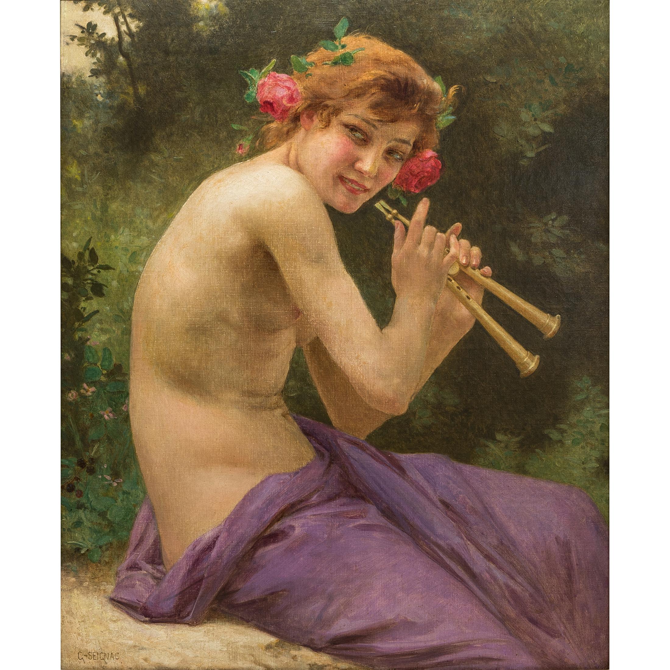 A Fine Oil Painting entitled Fuanesse by Guillaume Seignac (framed).

Title: Fuanesse
Artist: Guillaume Seignac (1870-1924)
Origin: French
Date: 19th century
Medium: Oil on canvas
Signature: signed G. Seignac (lower left)
Dimension: 32 x 26