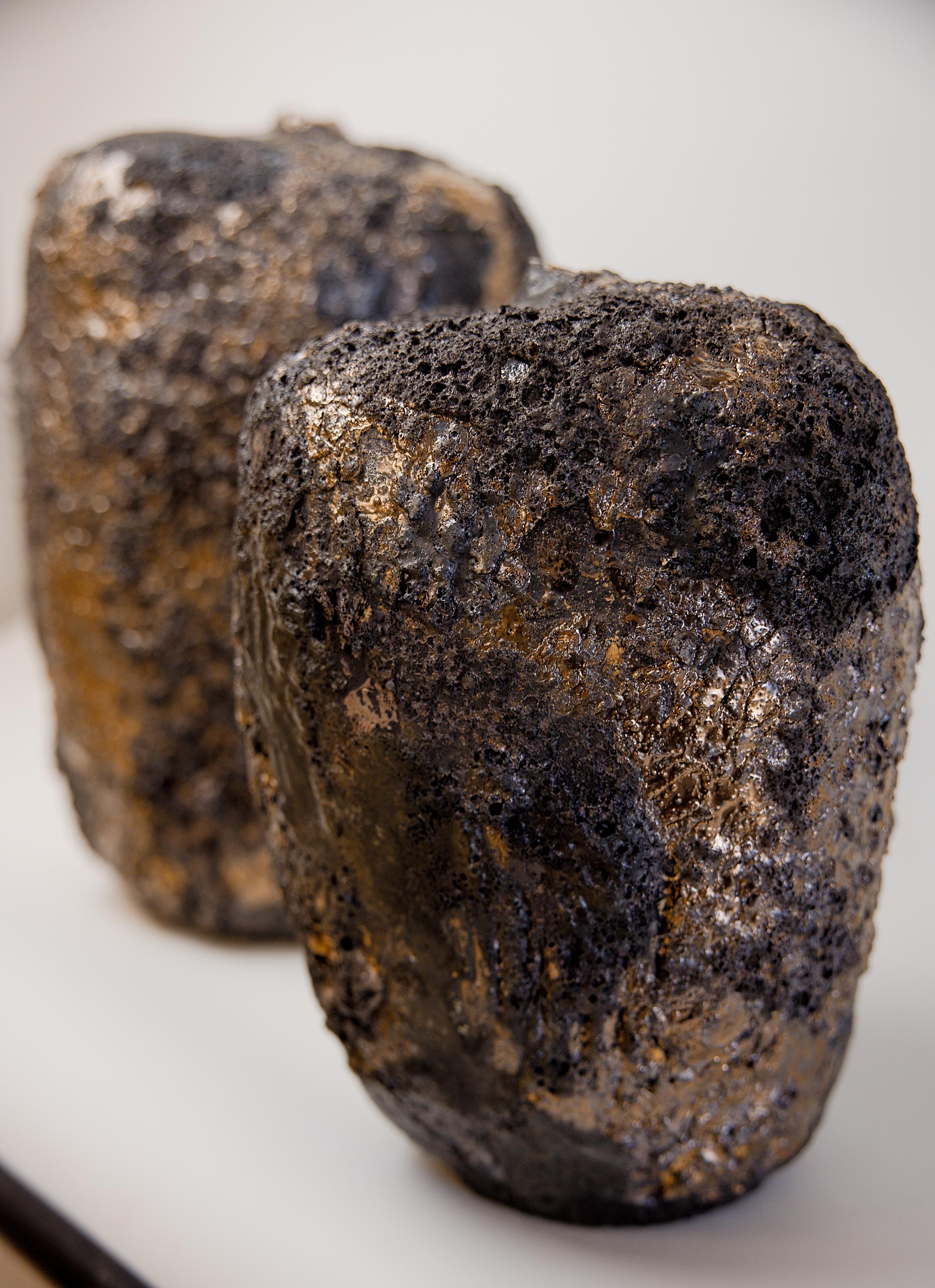 Organic Modern Fubuki Bottle Vase- Square medium- Blacked Out For Sale