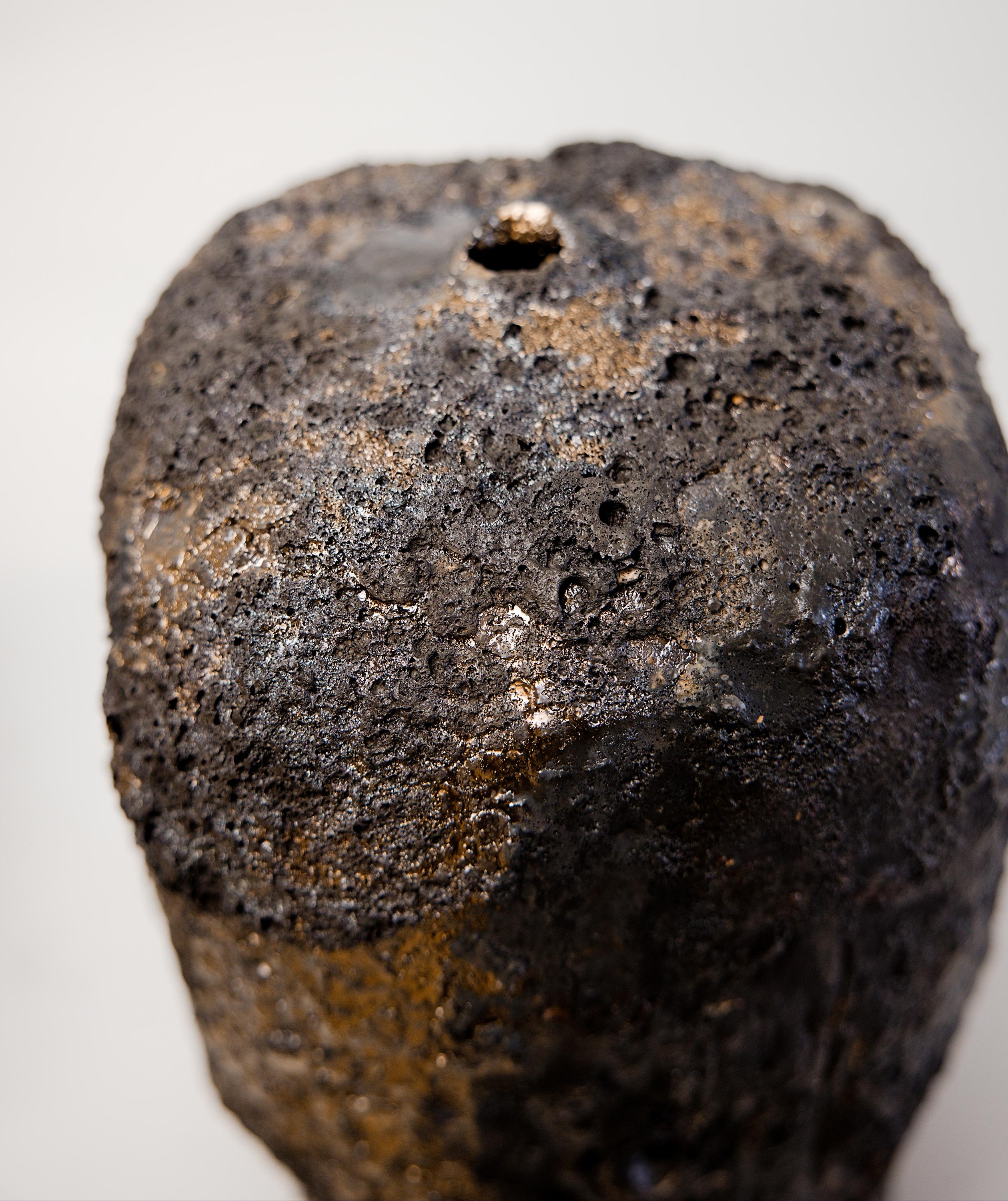 Contemporary Fubuki Bottle Vase- Square medium- Blacked Out For Sale