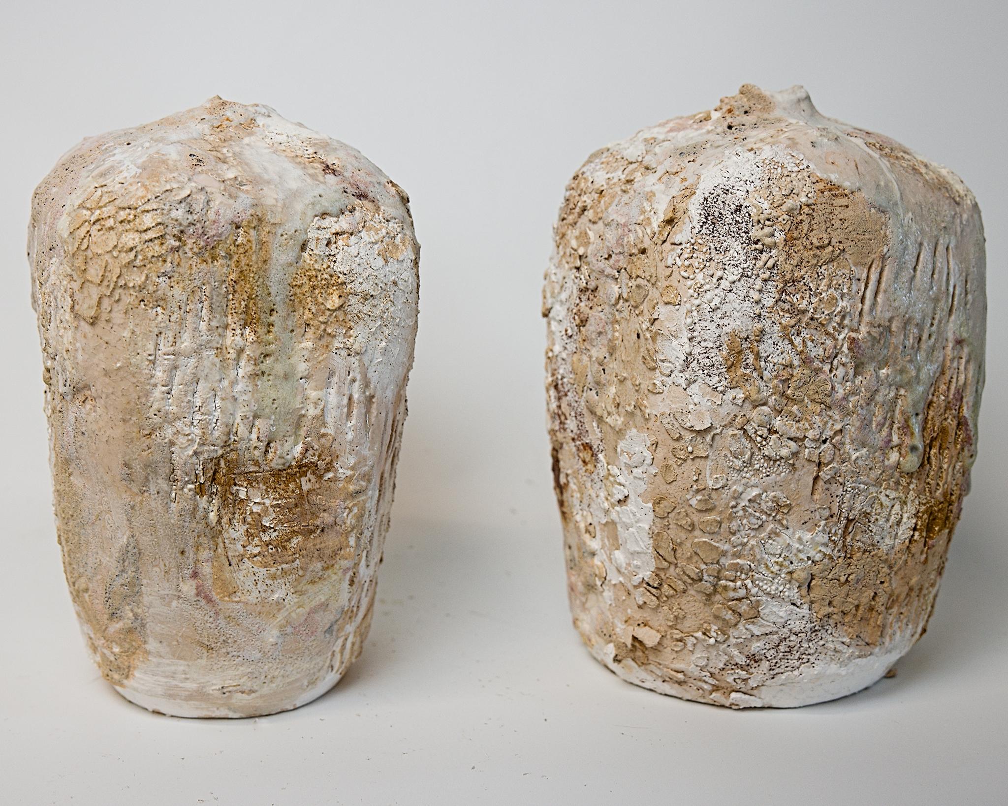 Glazed Fubuki Bottle Vase- Square Medium - Sold as a set of Two For Sale