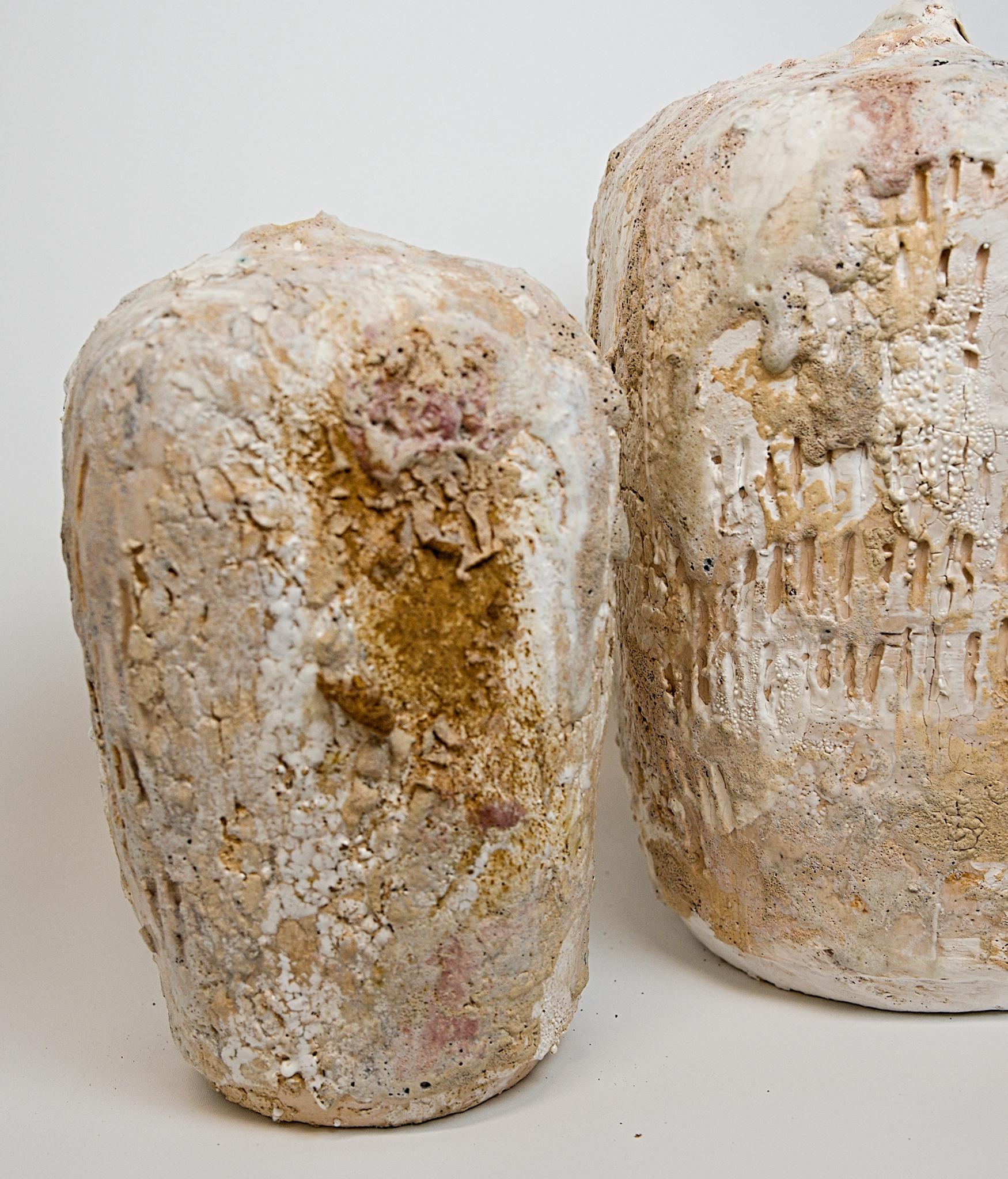 Ceramic Fubuki Bottle Vase- Square Medium - Sold as a set of Two For Sale