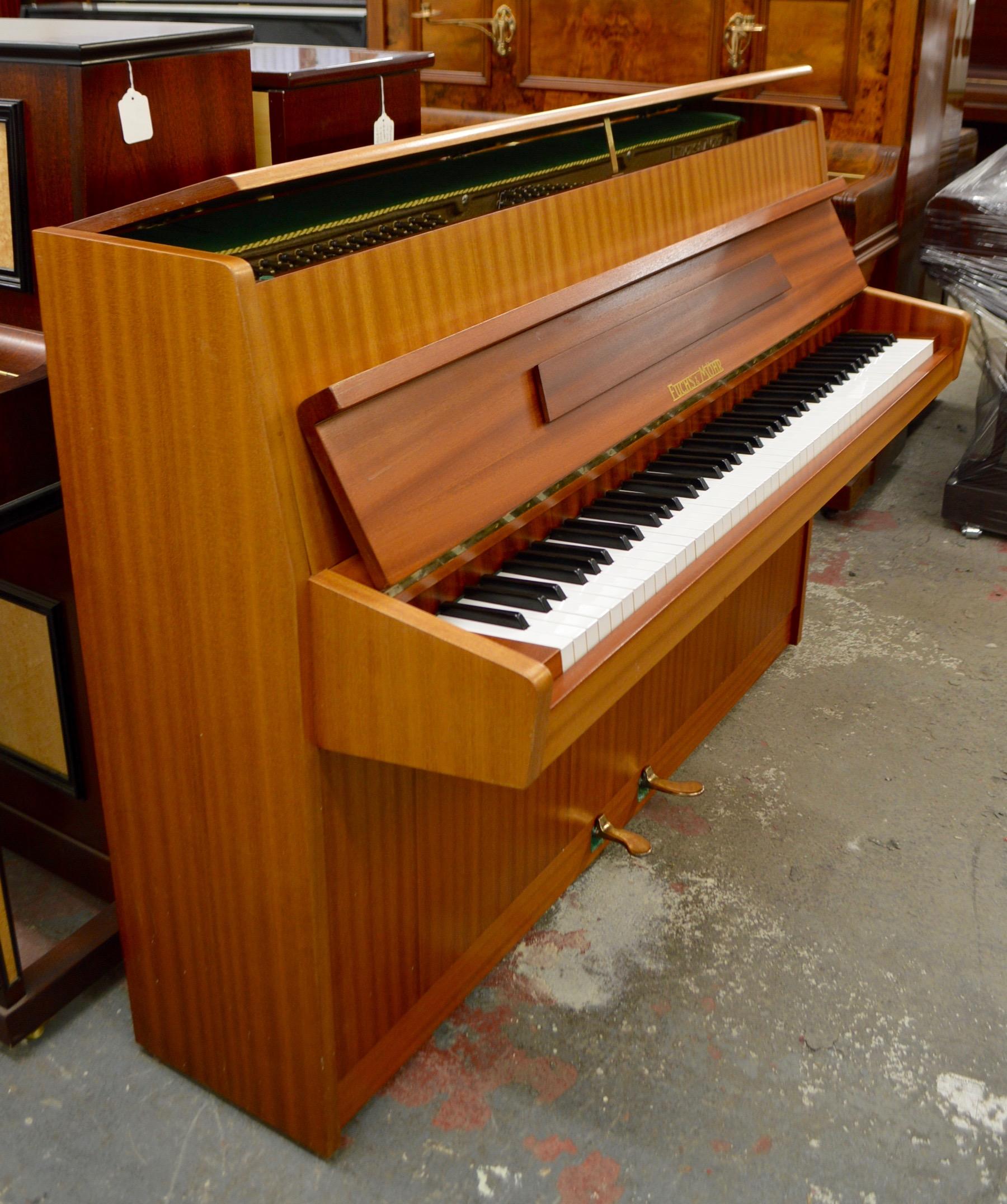 Fuchs & Mohr German Made Mid Centruy Piano in Mahogany For Sale 1