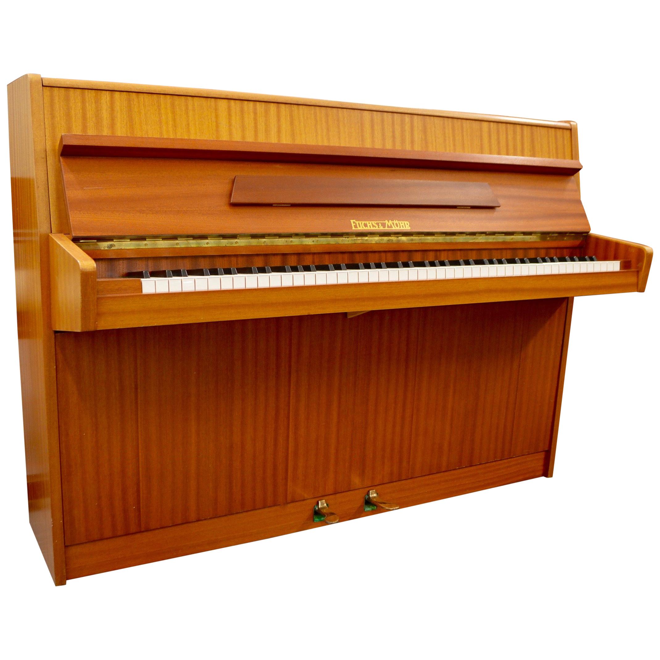 Fuchs & Mohr German Made Mid Centruy Piano in Mahogany For Sale