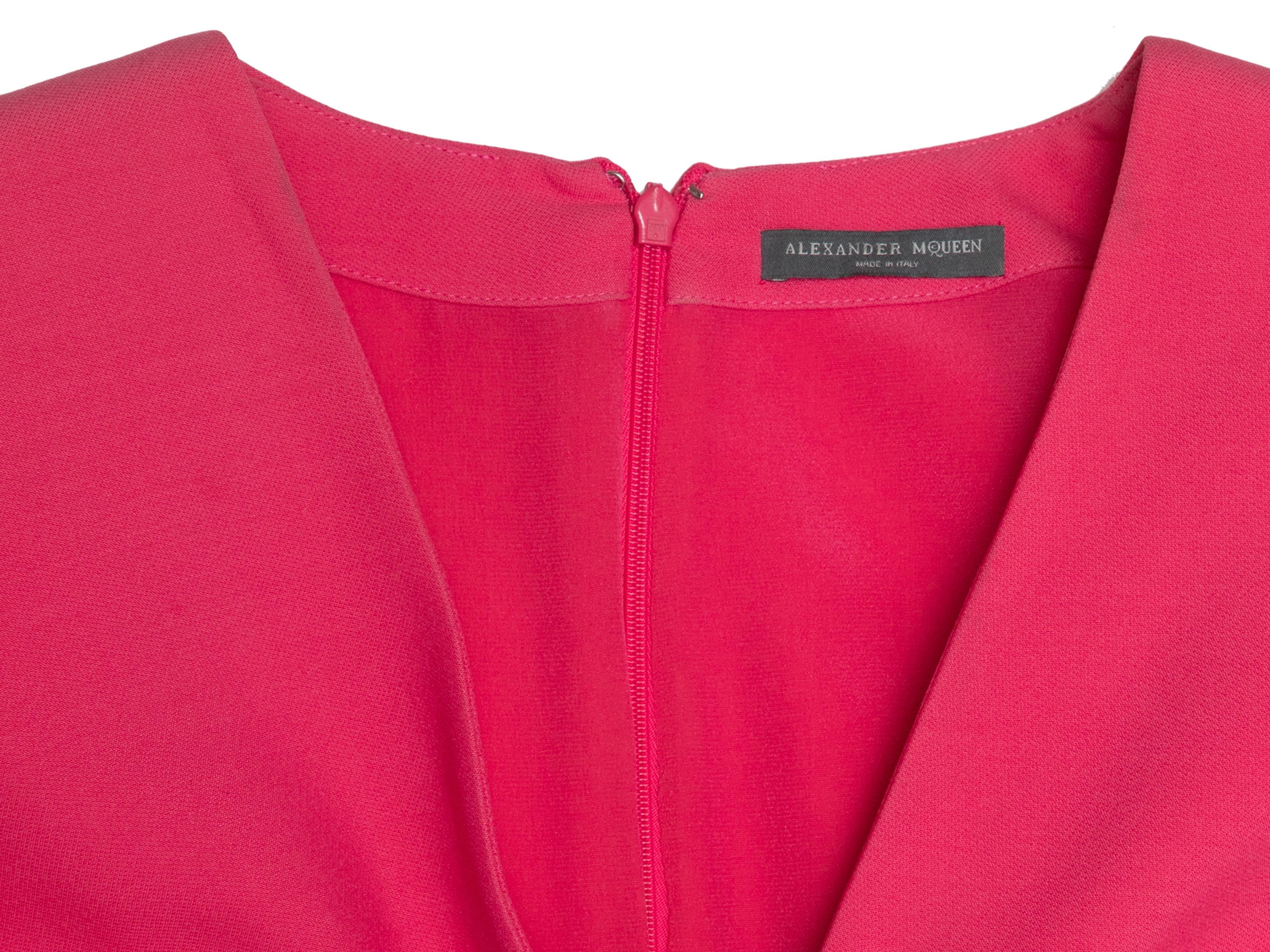 Alexander McQueen - Robe fuchsia en laine et soie, taille IT 42 Bon état à New York, NY